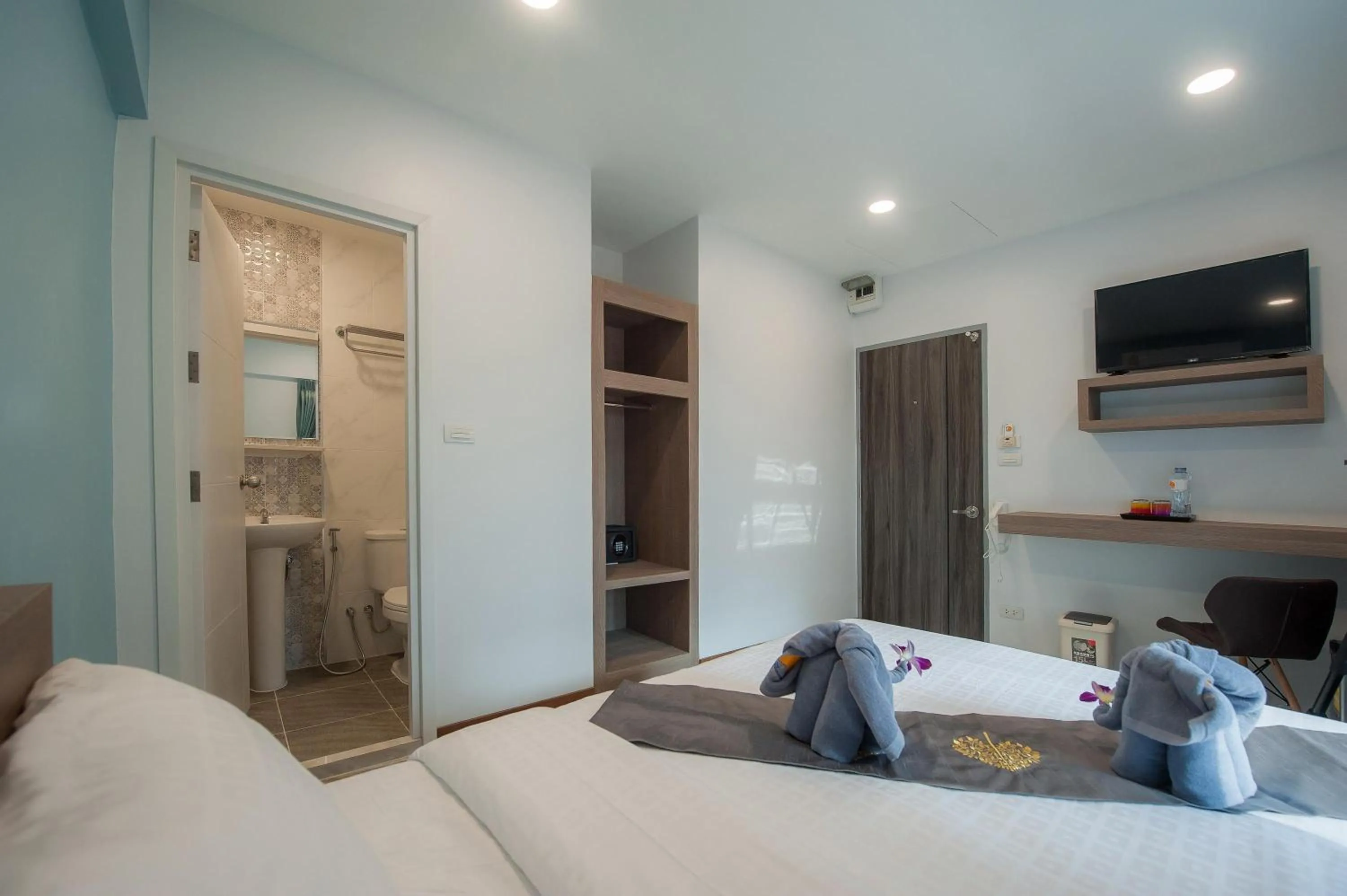 Bed in The Moon Night Hotel