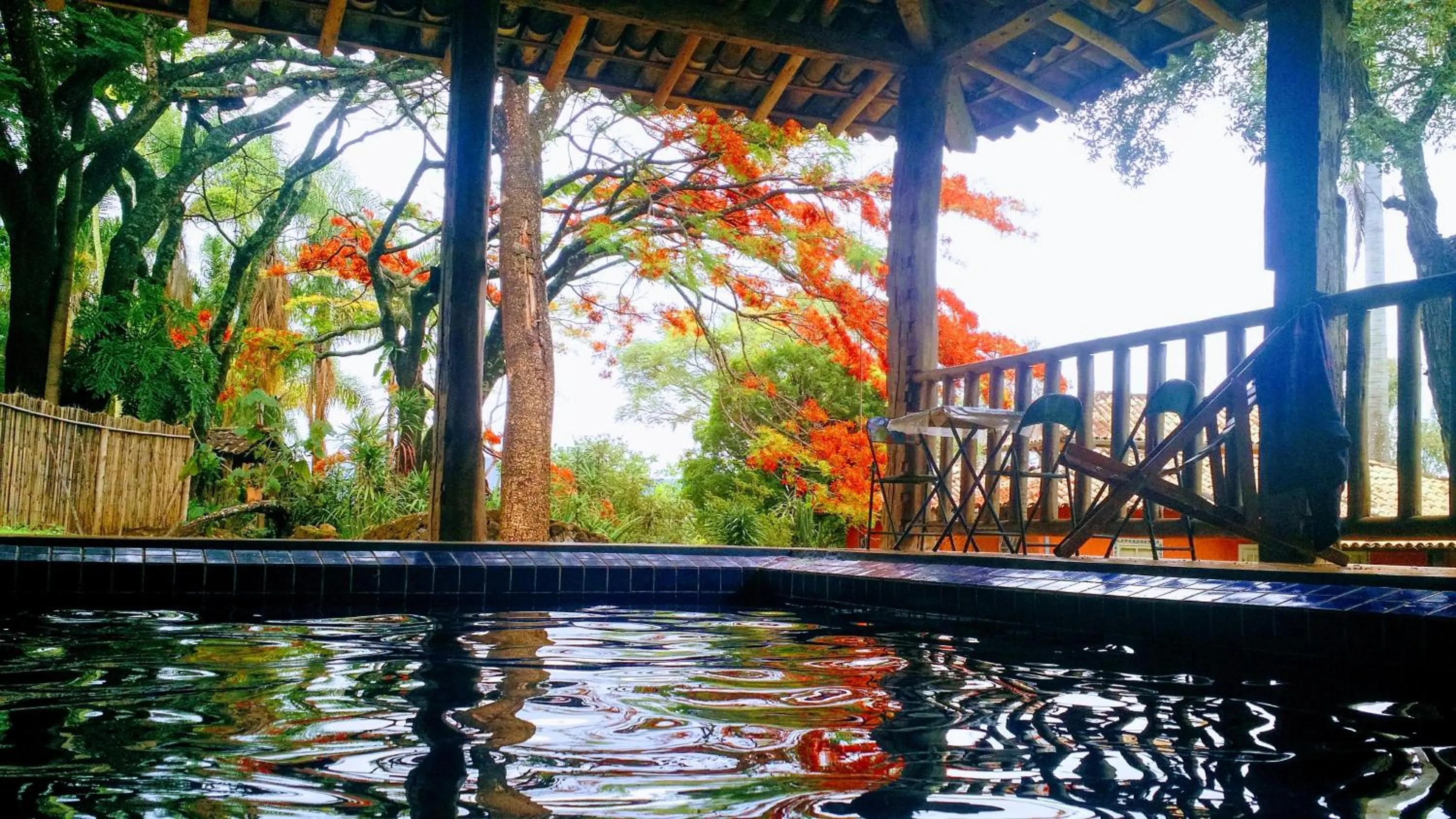 Pool view in Capricho Asturiano