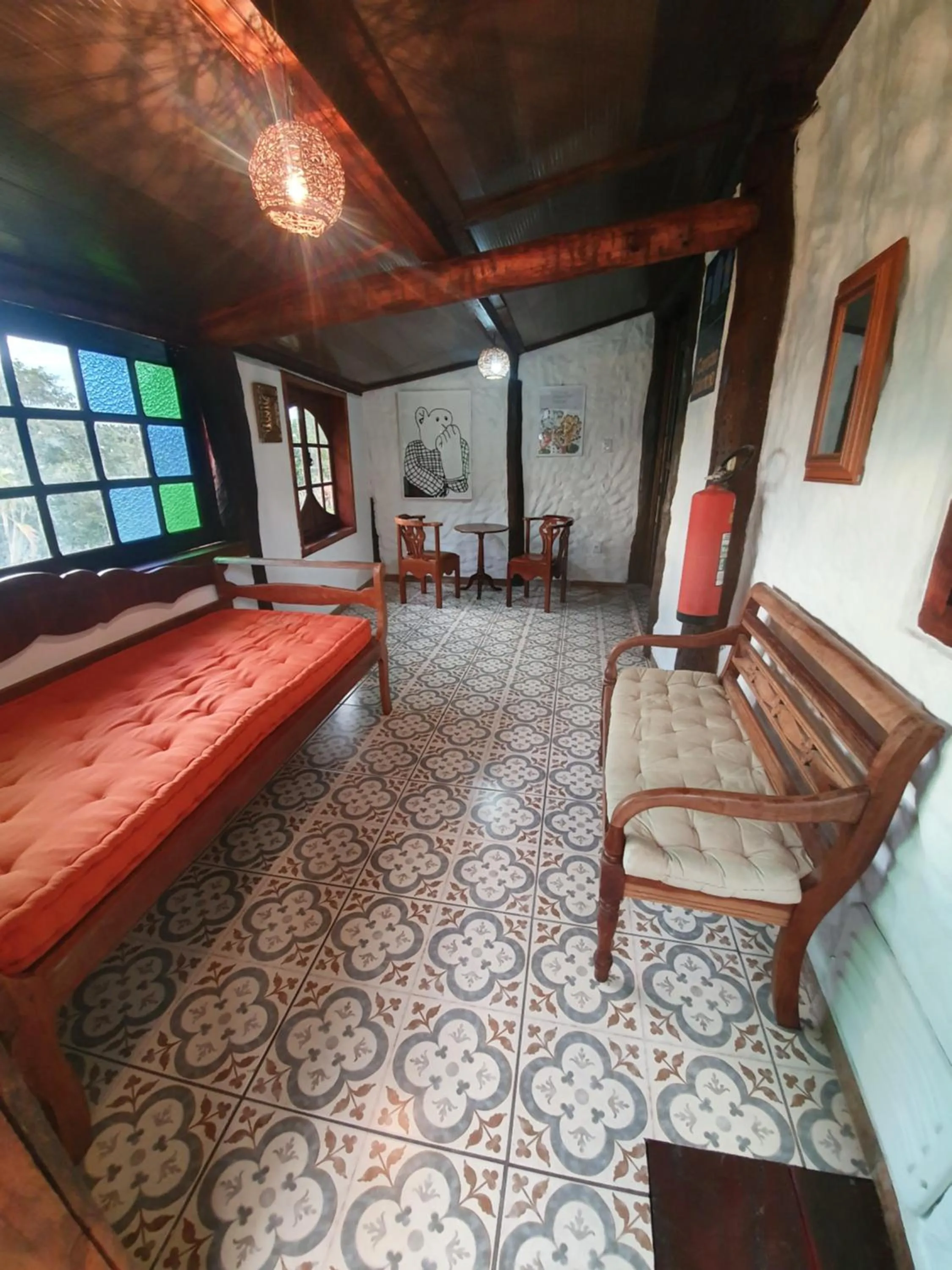 Seating area, Bed in Capricho Asturiano