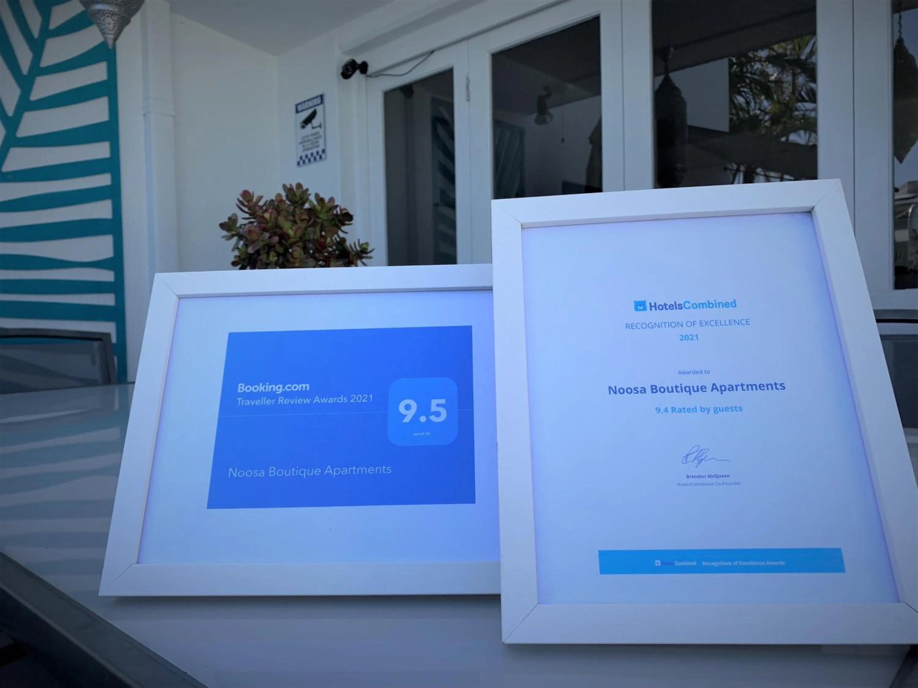 Certificate/Award in Noosa Boutique Apartments & Elkhorn Villas