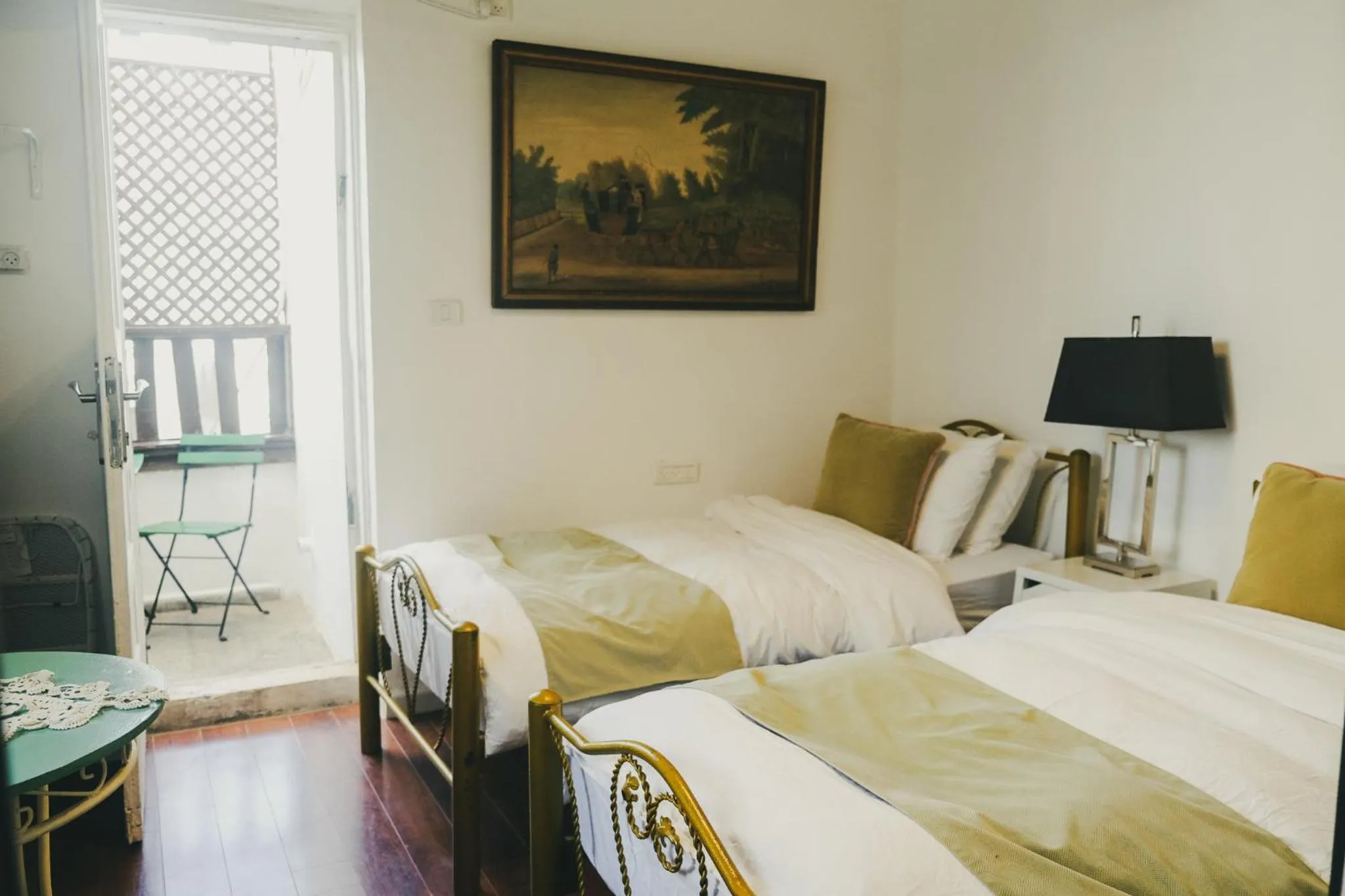 Balcony/Terrace, Bed in Tzefania Hotel