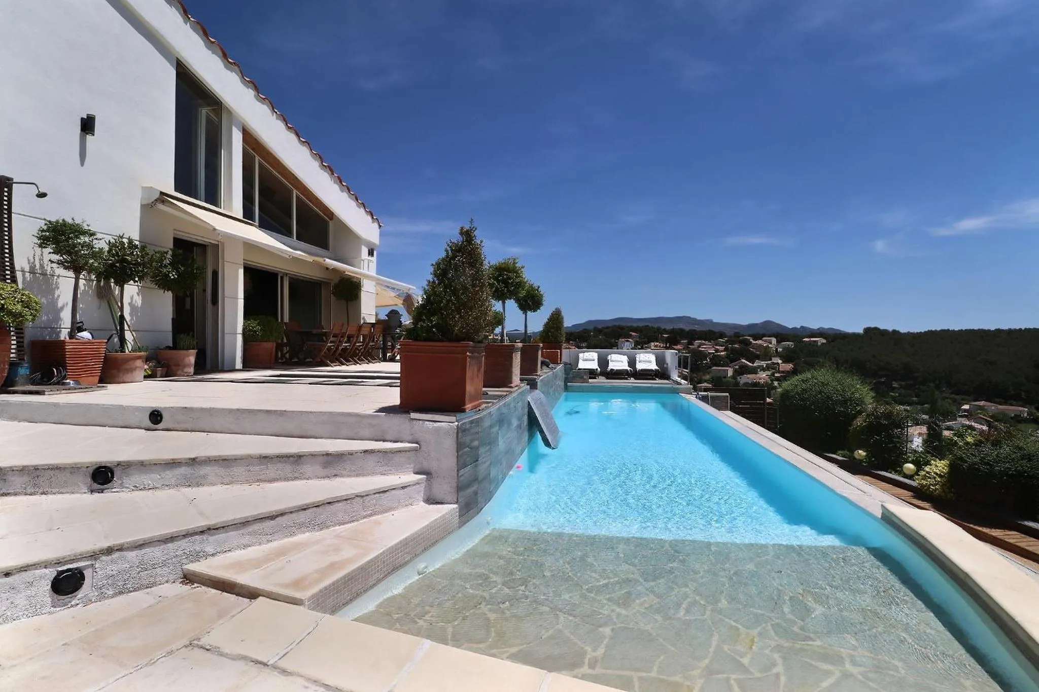 Pool view in La Villa Blanche