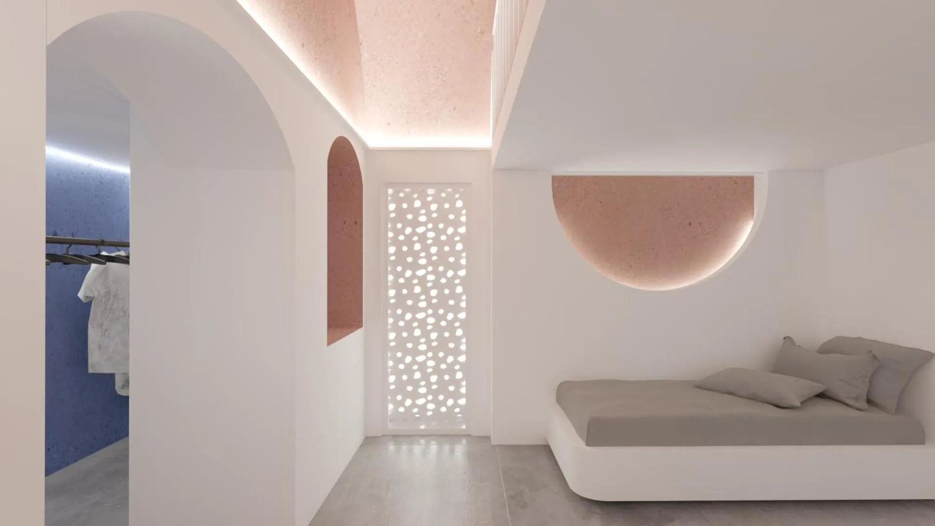 Bedroom, Bed in Kykladonisia Traditional Settlement