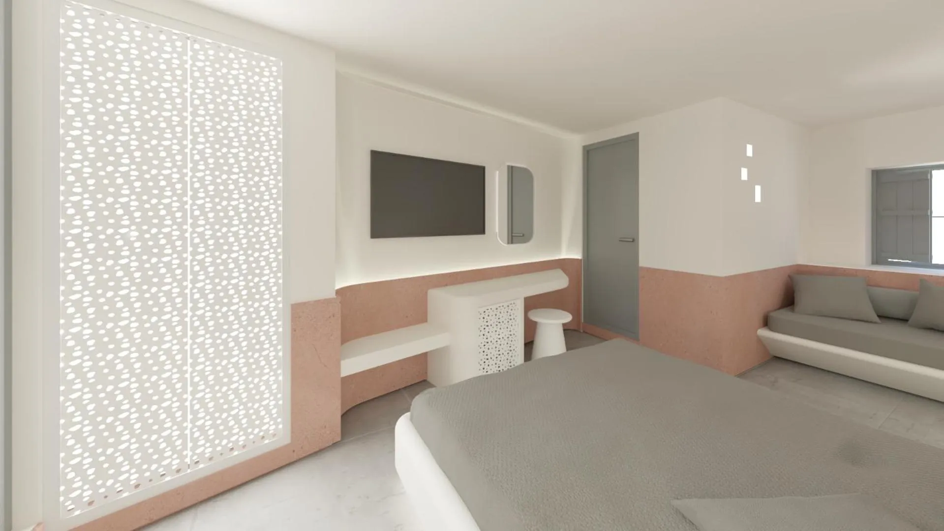 Bedroom, Bed in Kykladonisia Traditional Settlement