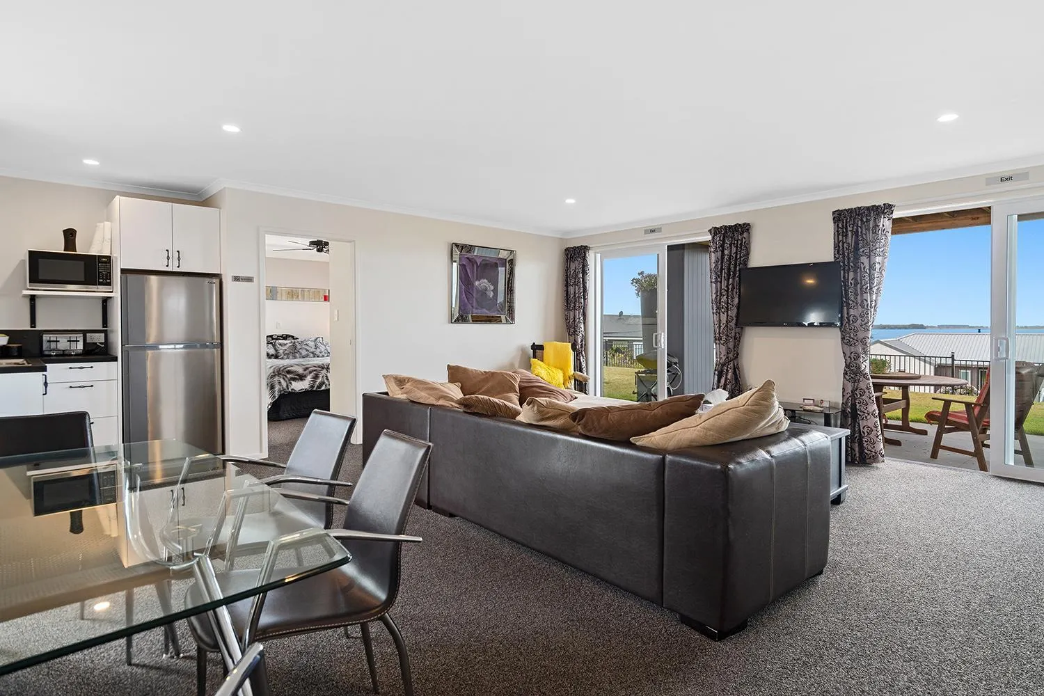 Living room in Omokoroa Sea View Apartment