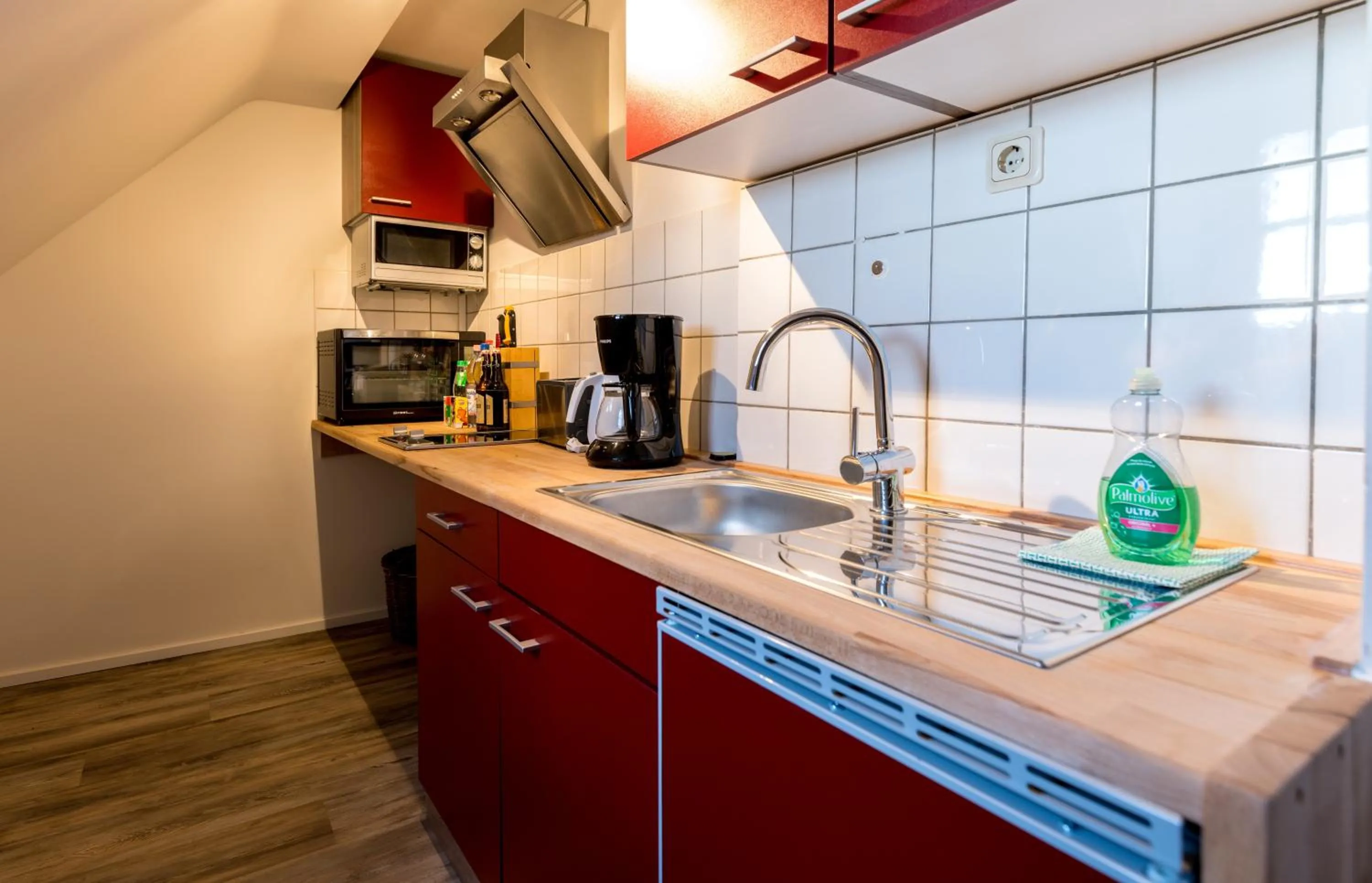 Kitchen or kitchenette in Schloß Auerbach Kleine Ferienwohnung