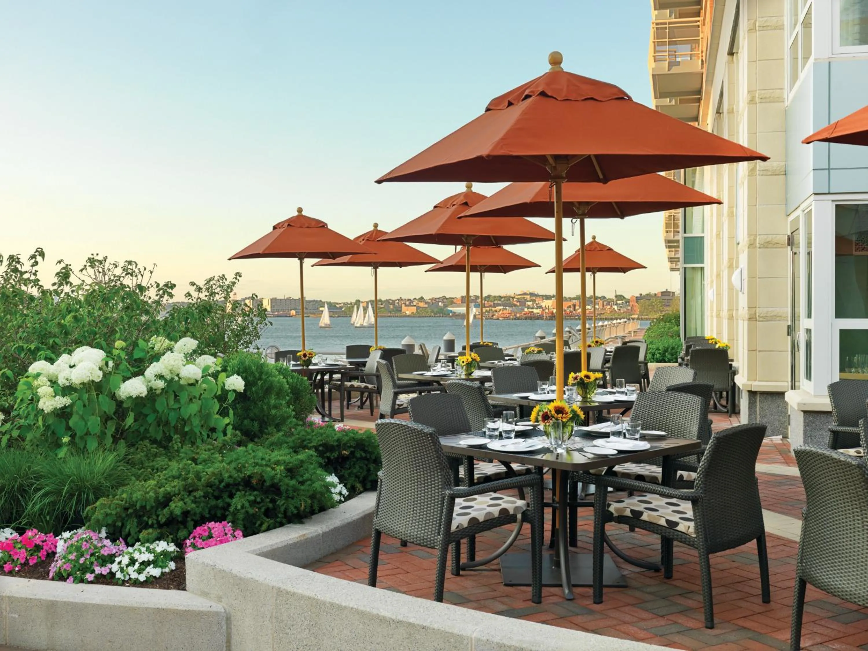 Patio in Battery Wharf Hotel, Boston Waterfront
