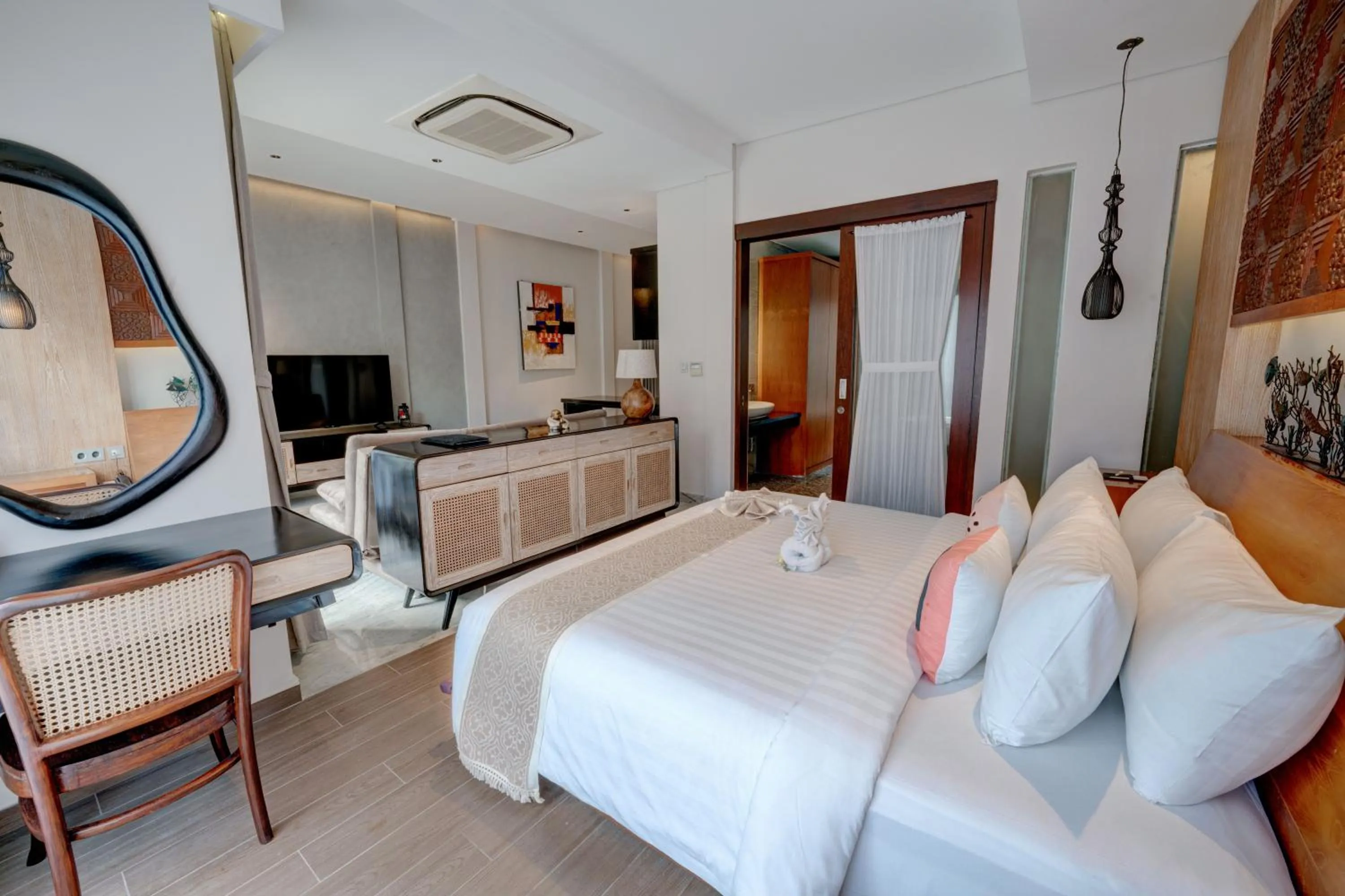 Bed in Mokko Suite Villas Umalas Bali