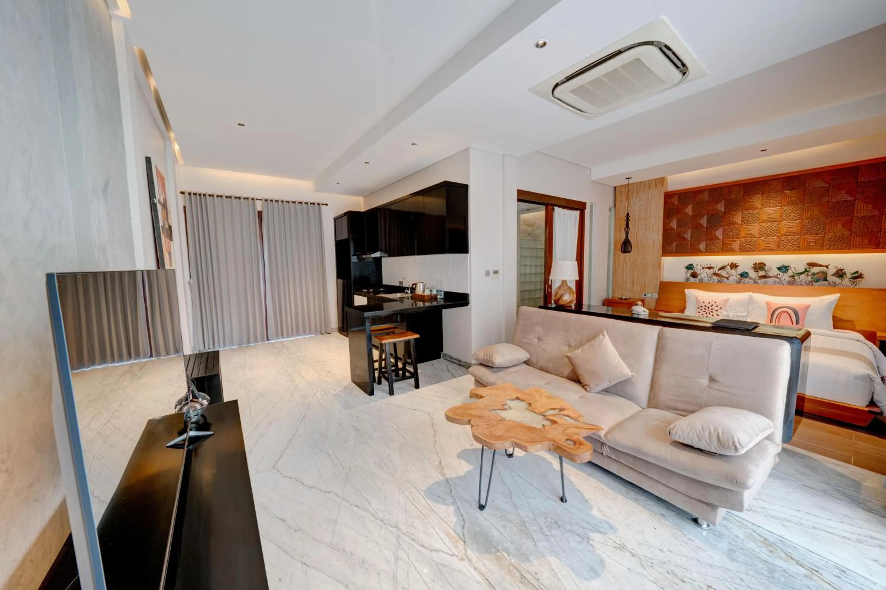 Bed in Mokko Suite Villas Umalas Bali