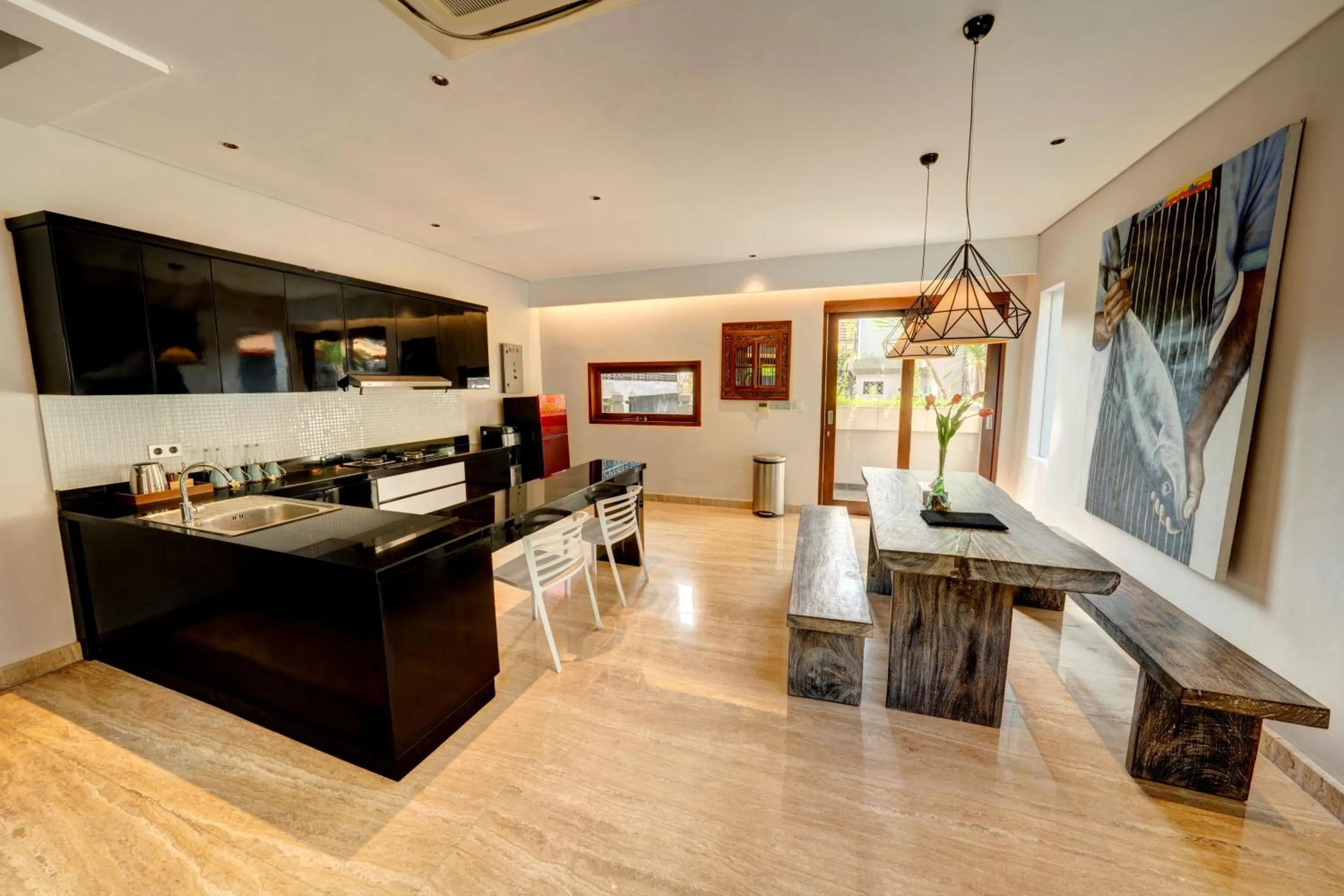 Seating area in Mokko Suite Villas Umalas Bali