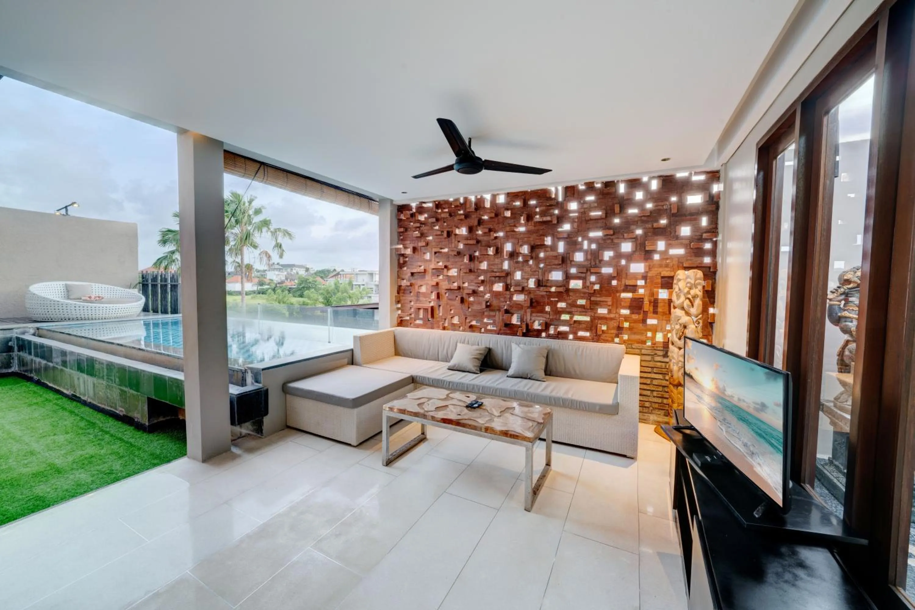 Living room, Bed in Mokko Suite Villas Umalas Bali