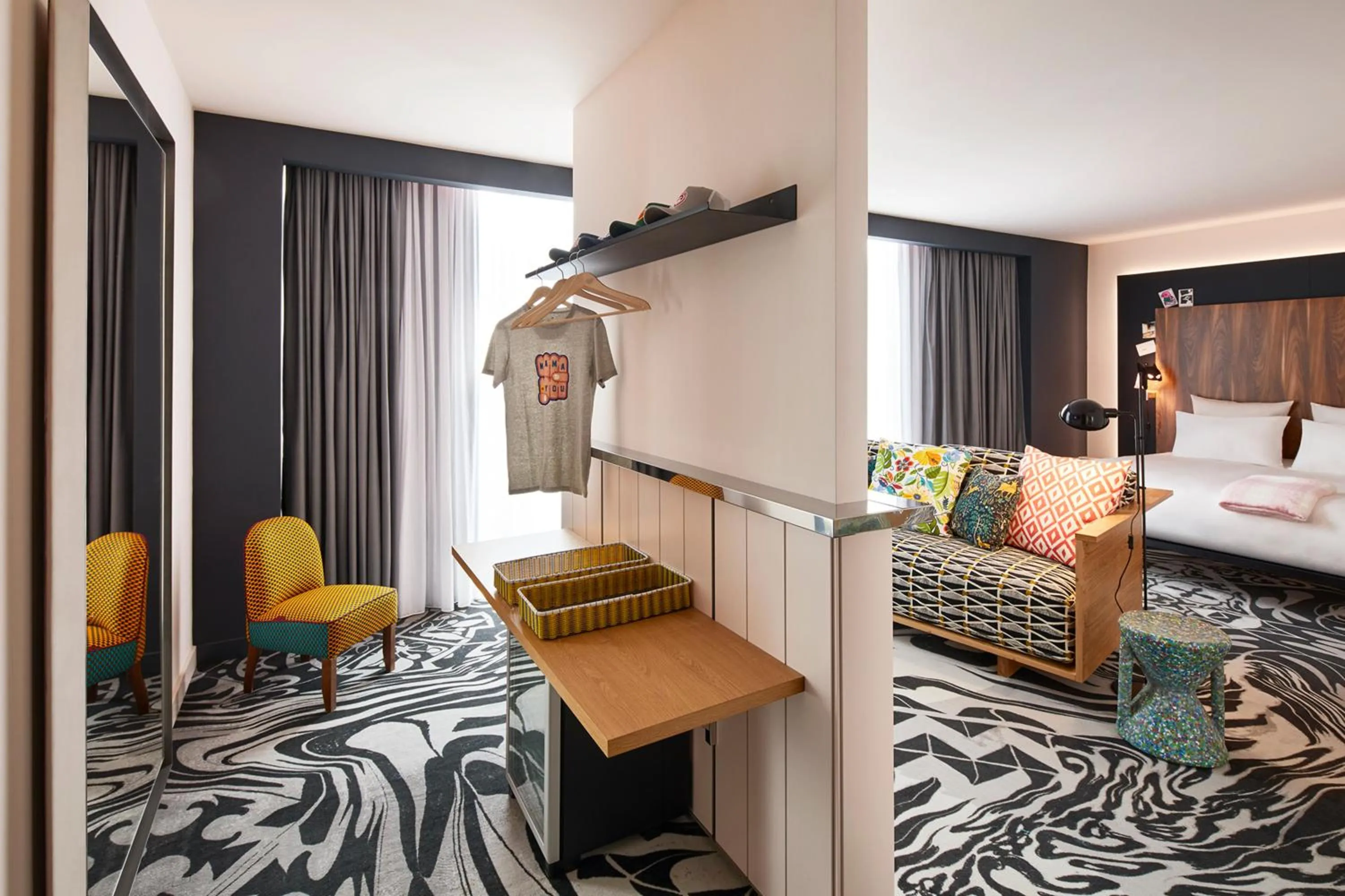 Bed in Mama Shelter Belgrade