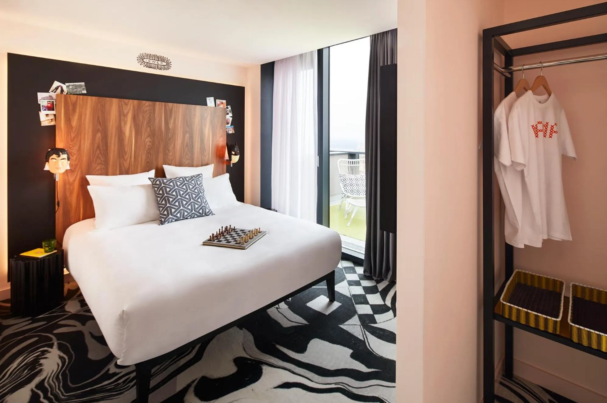 Balcony/Terrace, Bed in Mama Shelter Belgrade