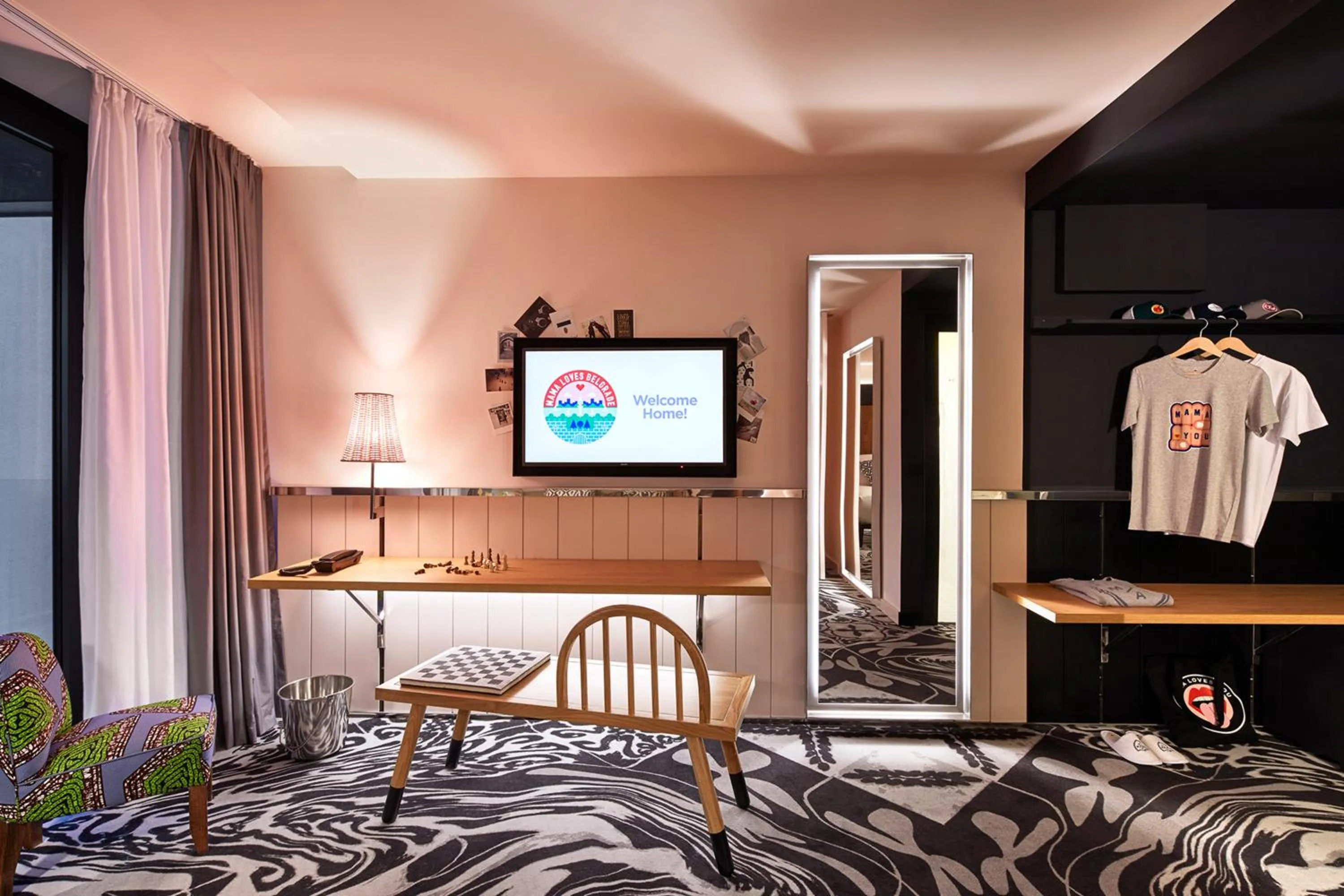 TV and multimedia, Bed in Mama Shelter Belgrade