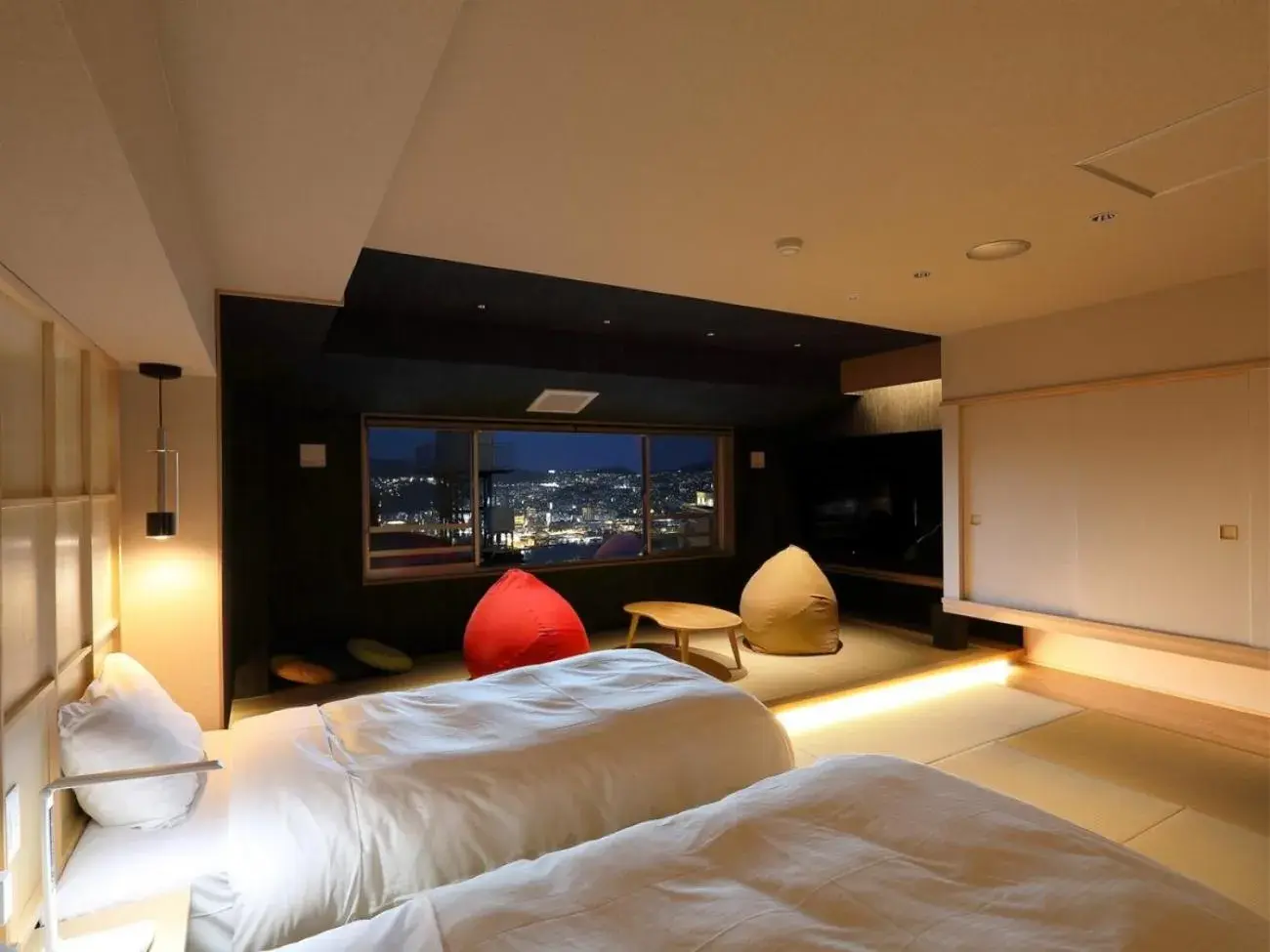 Twin Room with Tatami Area with View - single occupancy - Disability Access in Nagasaki Sky Hotel Twin Room with Tatami Area with View - single occupancy - Disability Access in Nagasaki Sky Hotel