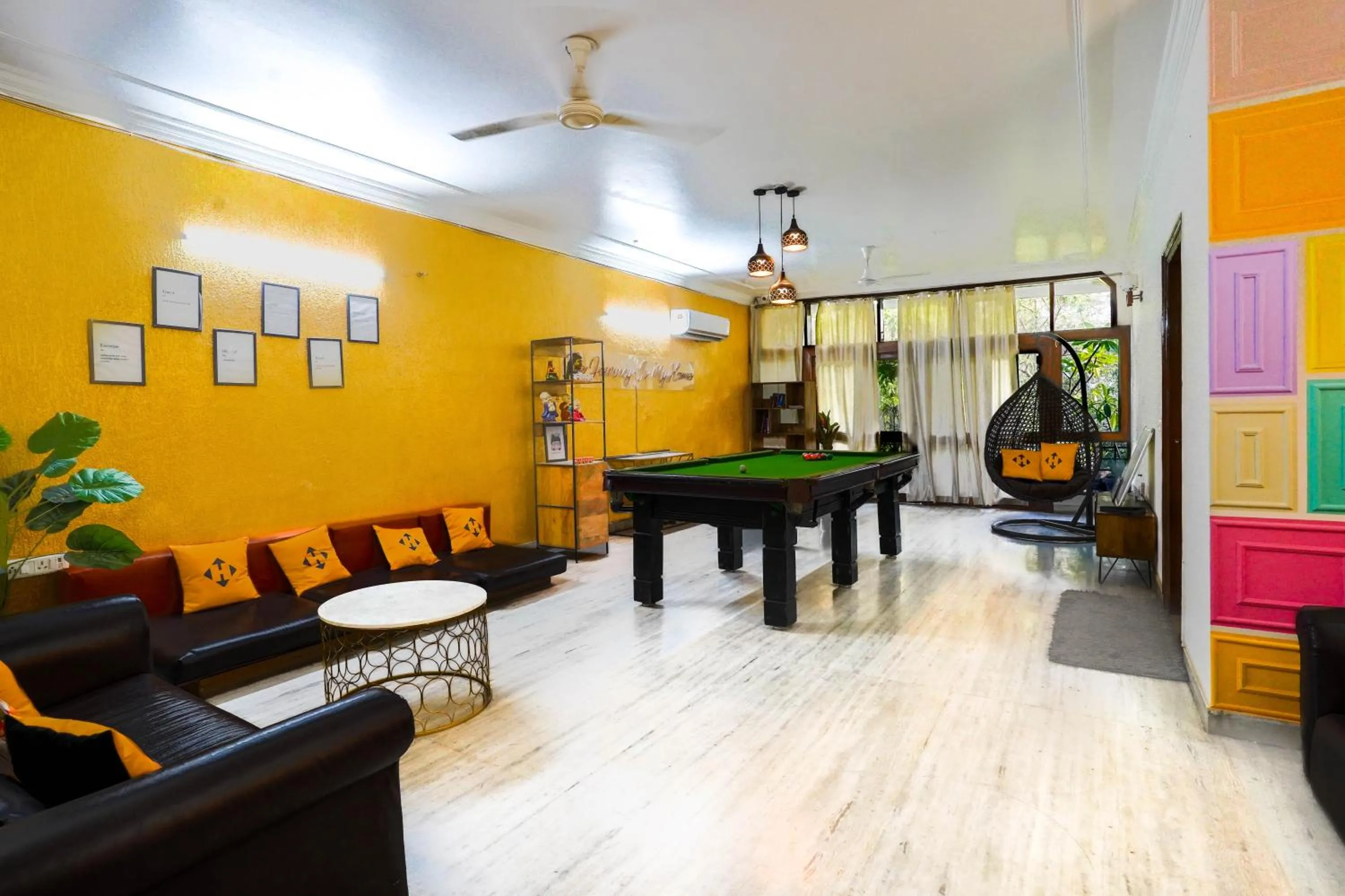 Living room in Hide-In Hostel Delhi