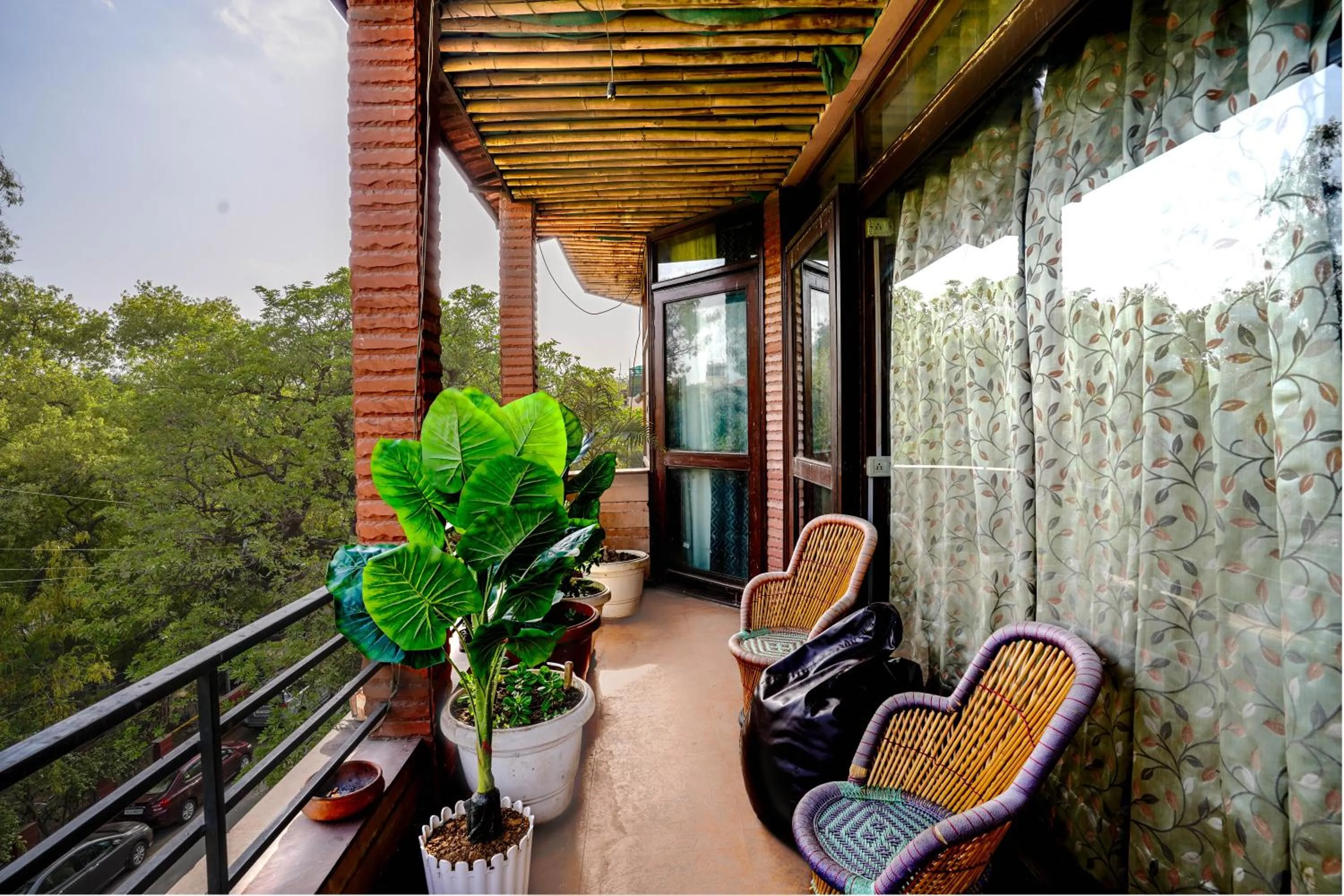 Balcony/Terrace in Hide-In Hostel Delhi