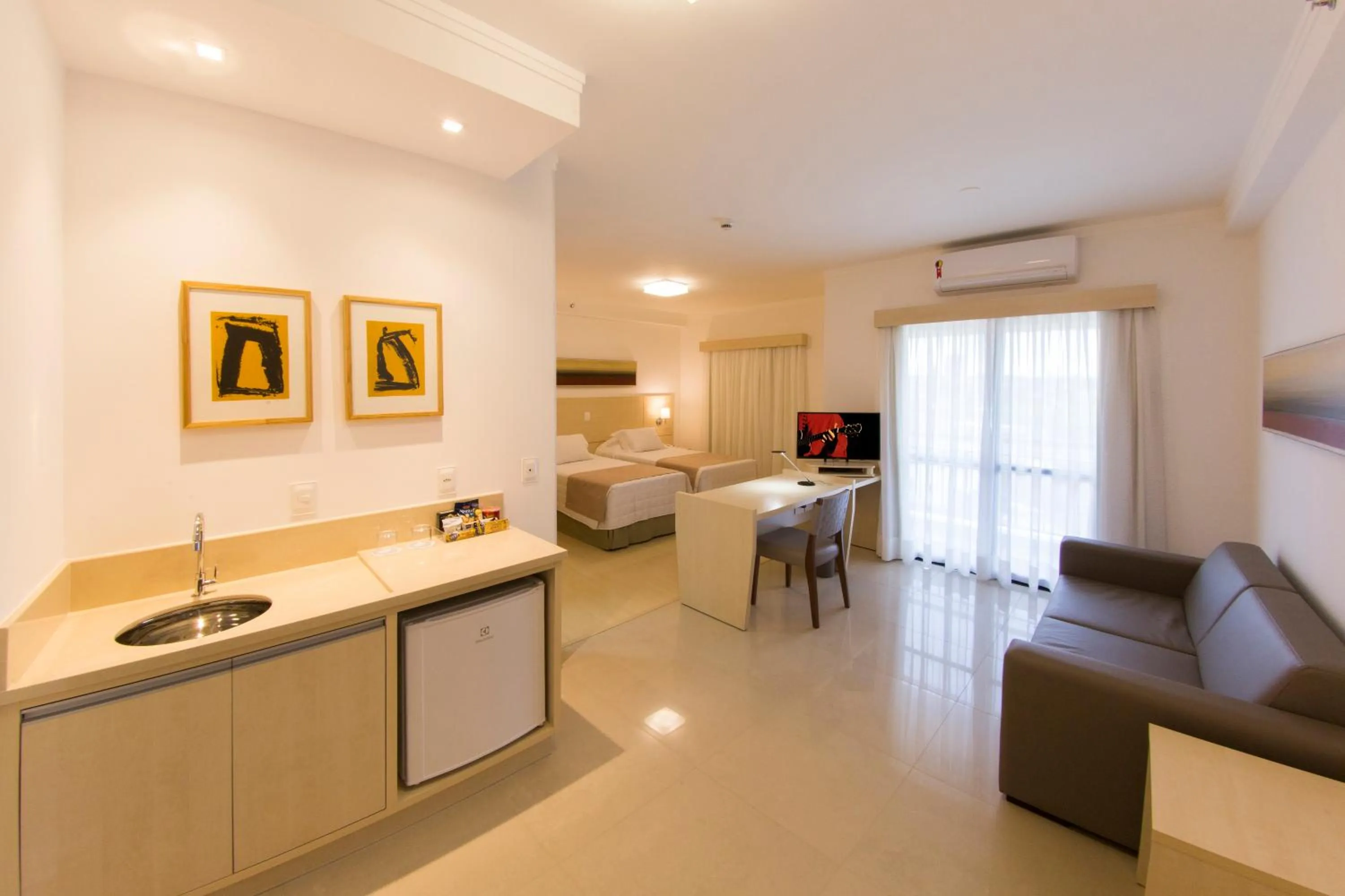 Bedroom, Bed in Hotel Araucaria Flat Araraquara