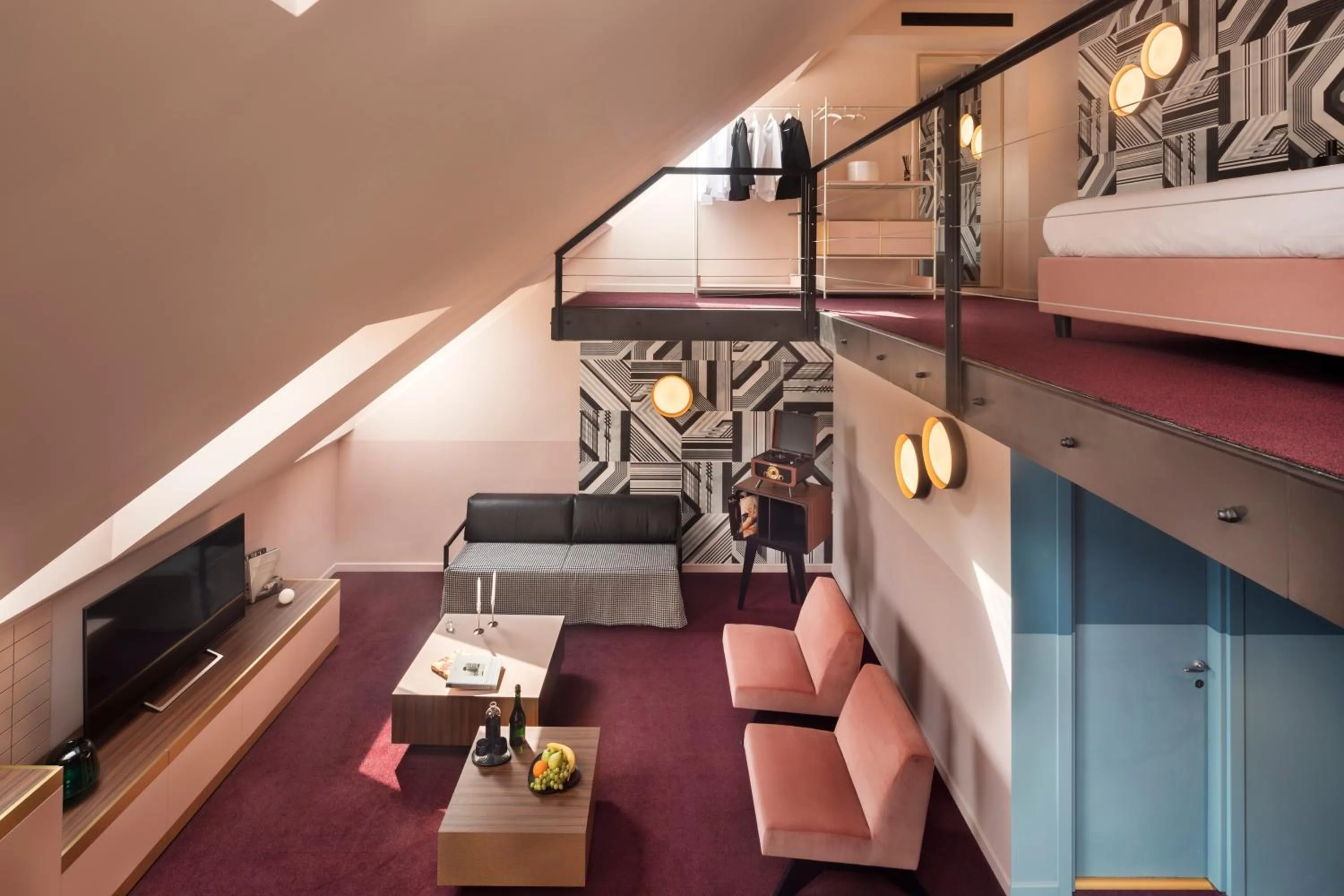 Living room, Bed in Stories Boutique Hotel