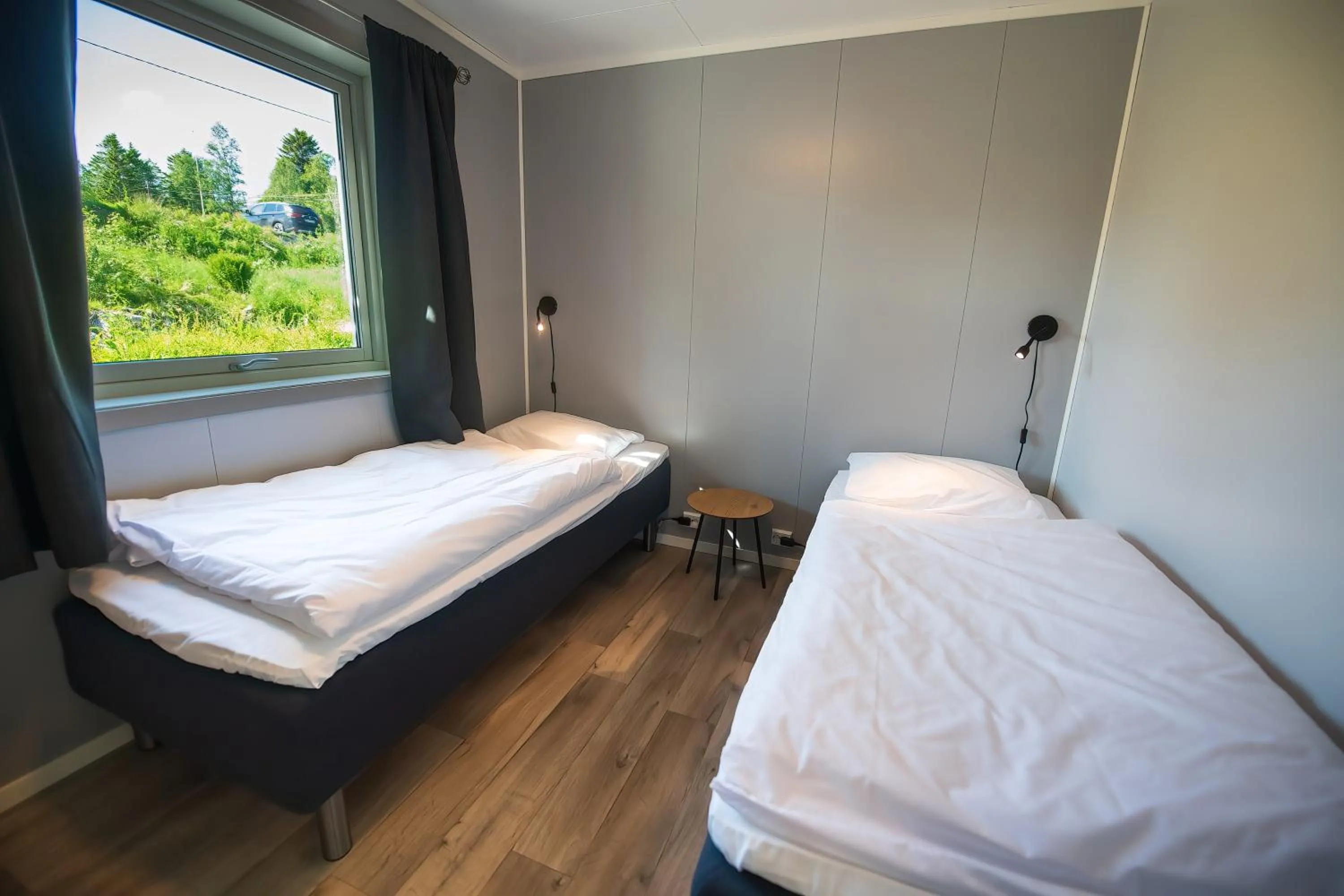 Bed in Senja Fjordhotell and Apartments