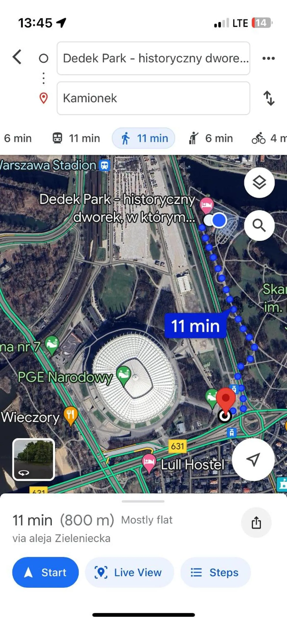 Property building in Dedek Park - historyczny dworek w pięknym Parku Skaryszewskim obok Stadionu Narodowego