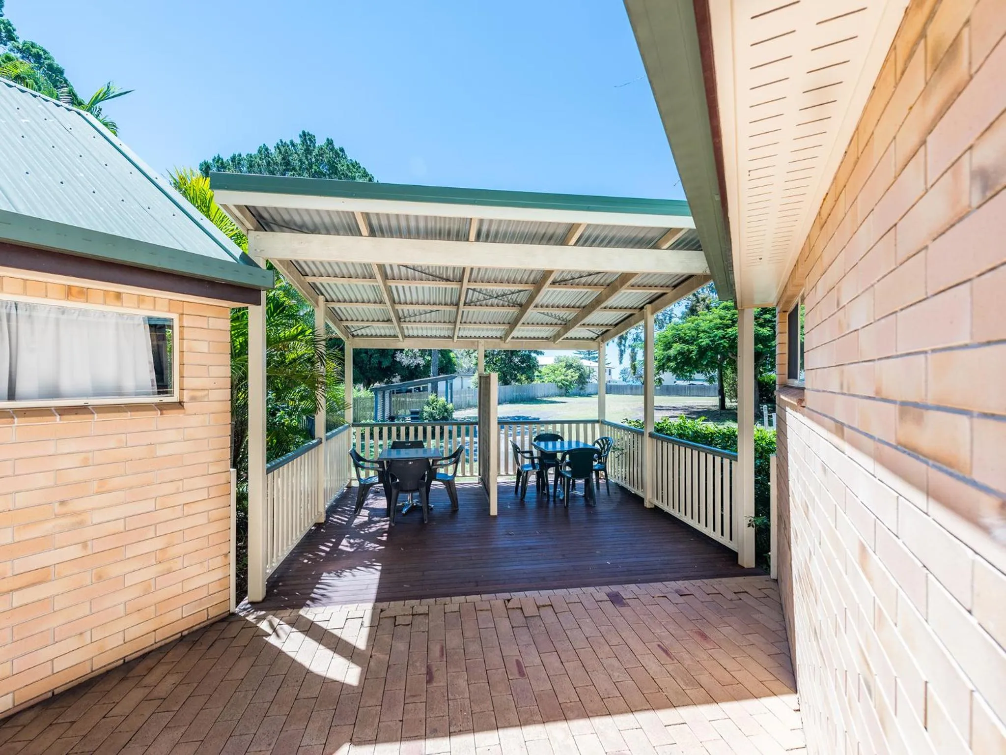 Patio in NRMA Woodgate Beach Holiday Park