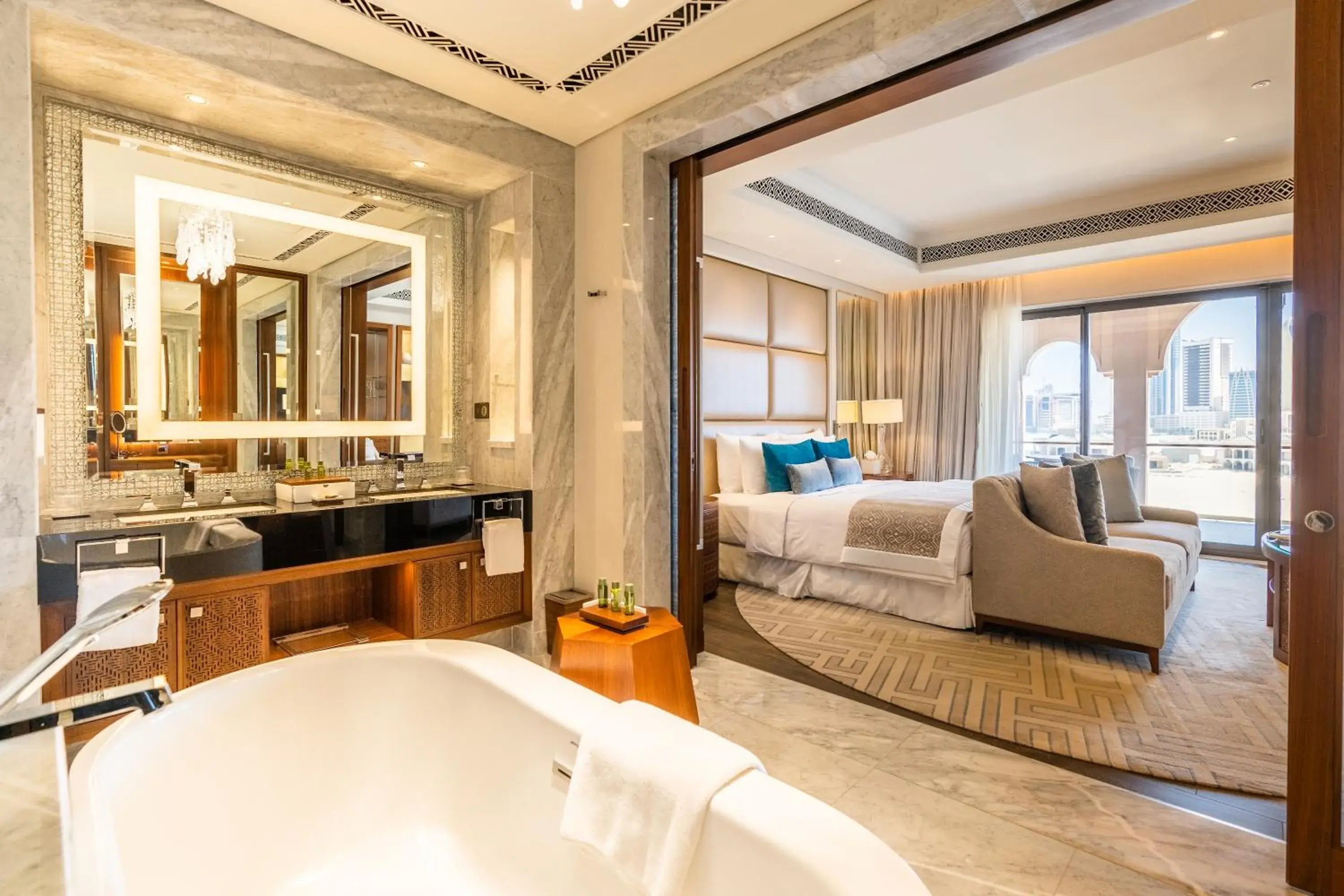 Bathroom, Bed in Royal Saray Resort