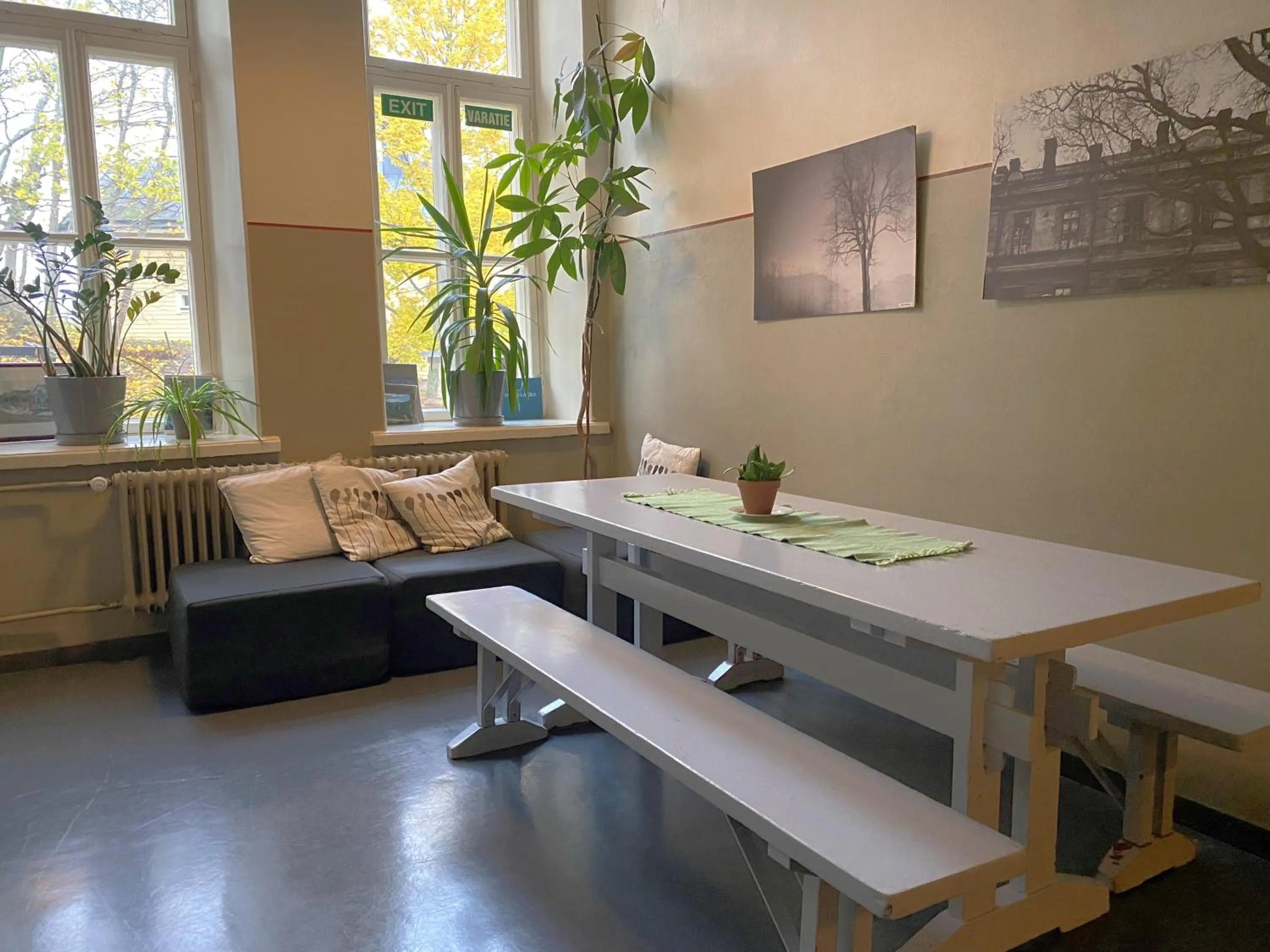 Seating area in Hostel Suomenlinna