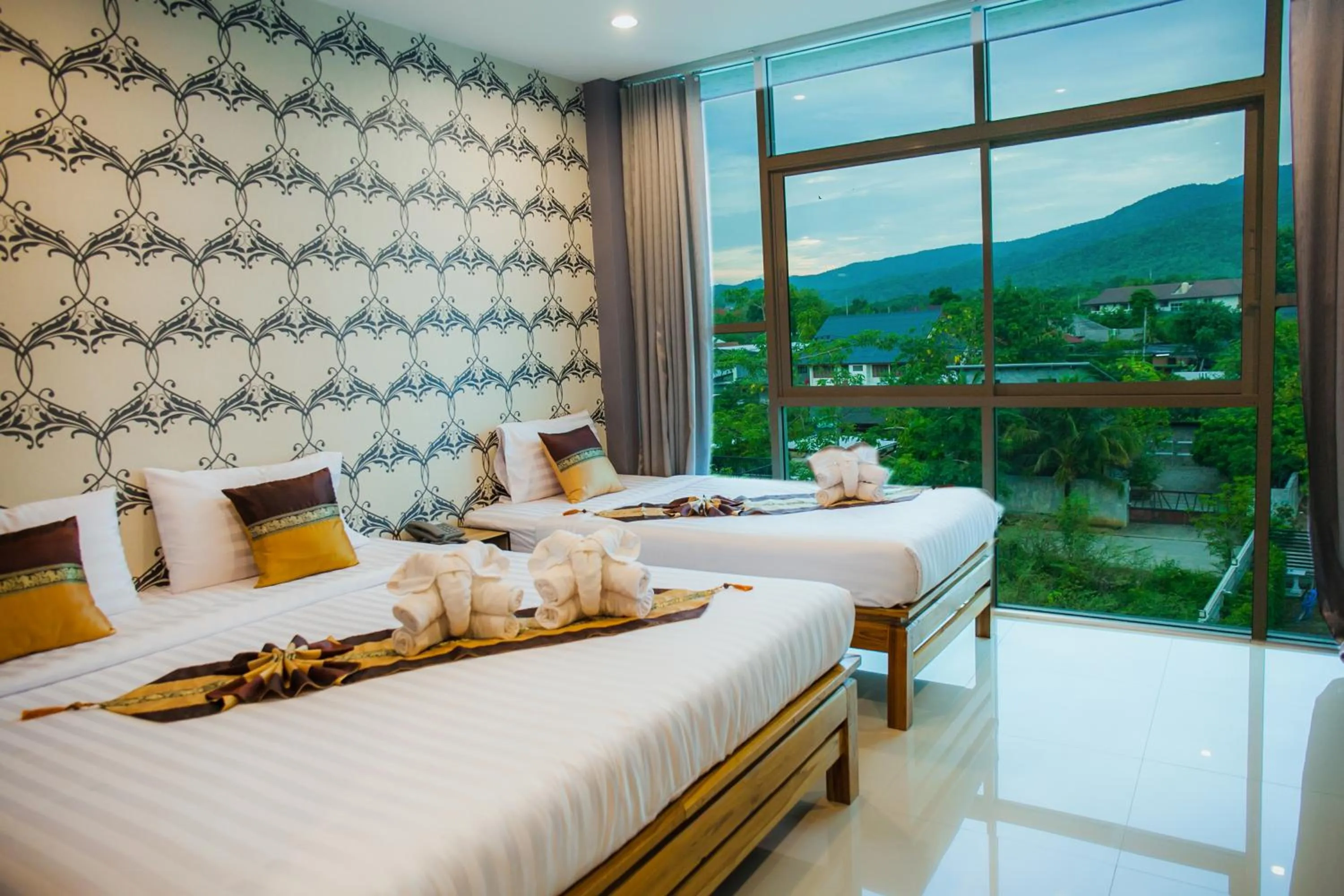 Bed in Km Hotel Chiang Mai