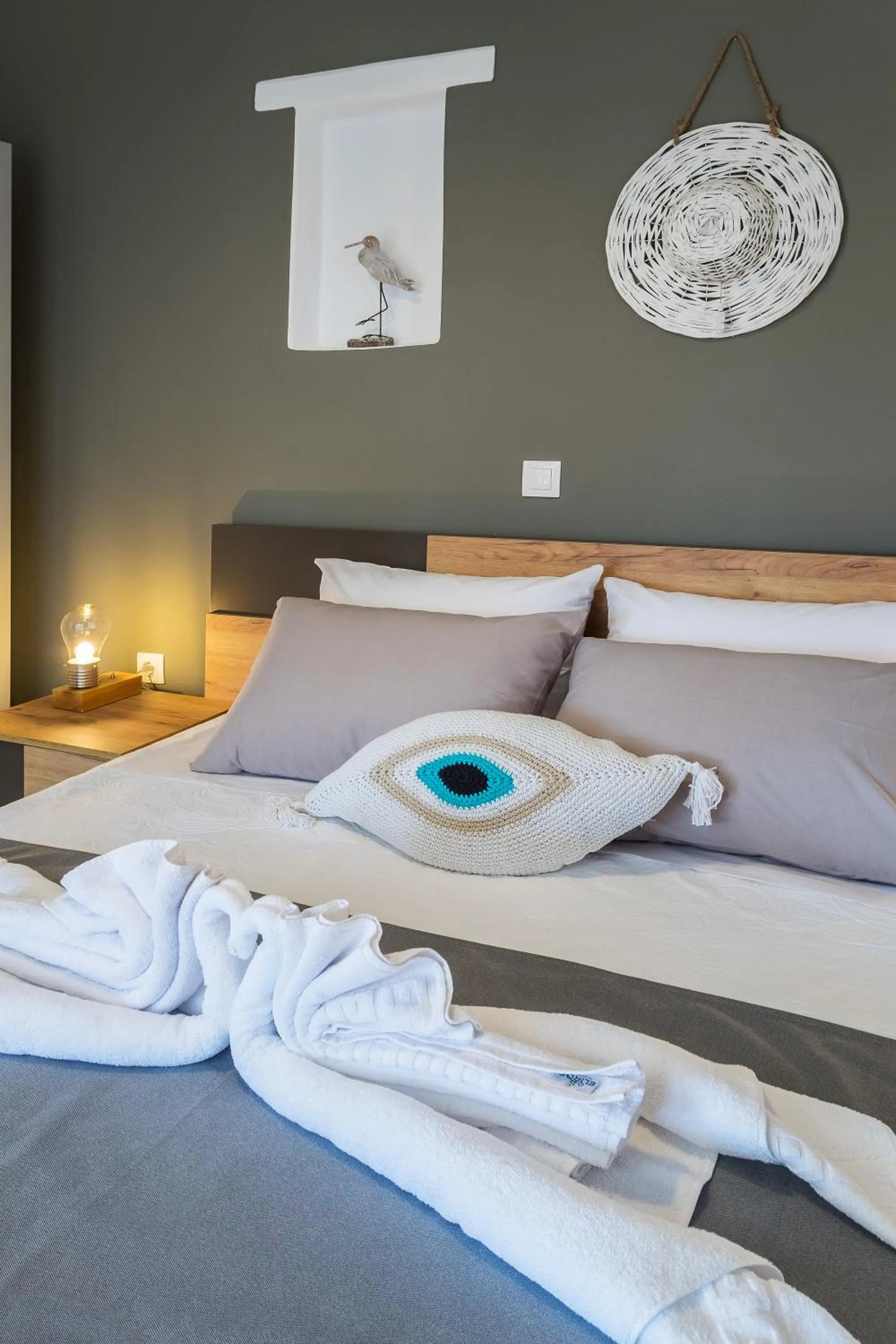 Bed in Paros Villas Nereids