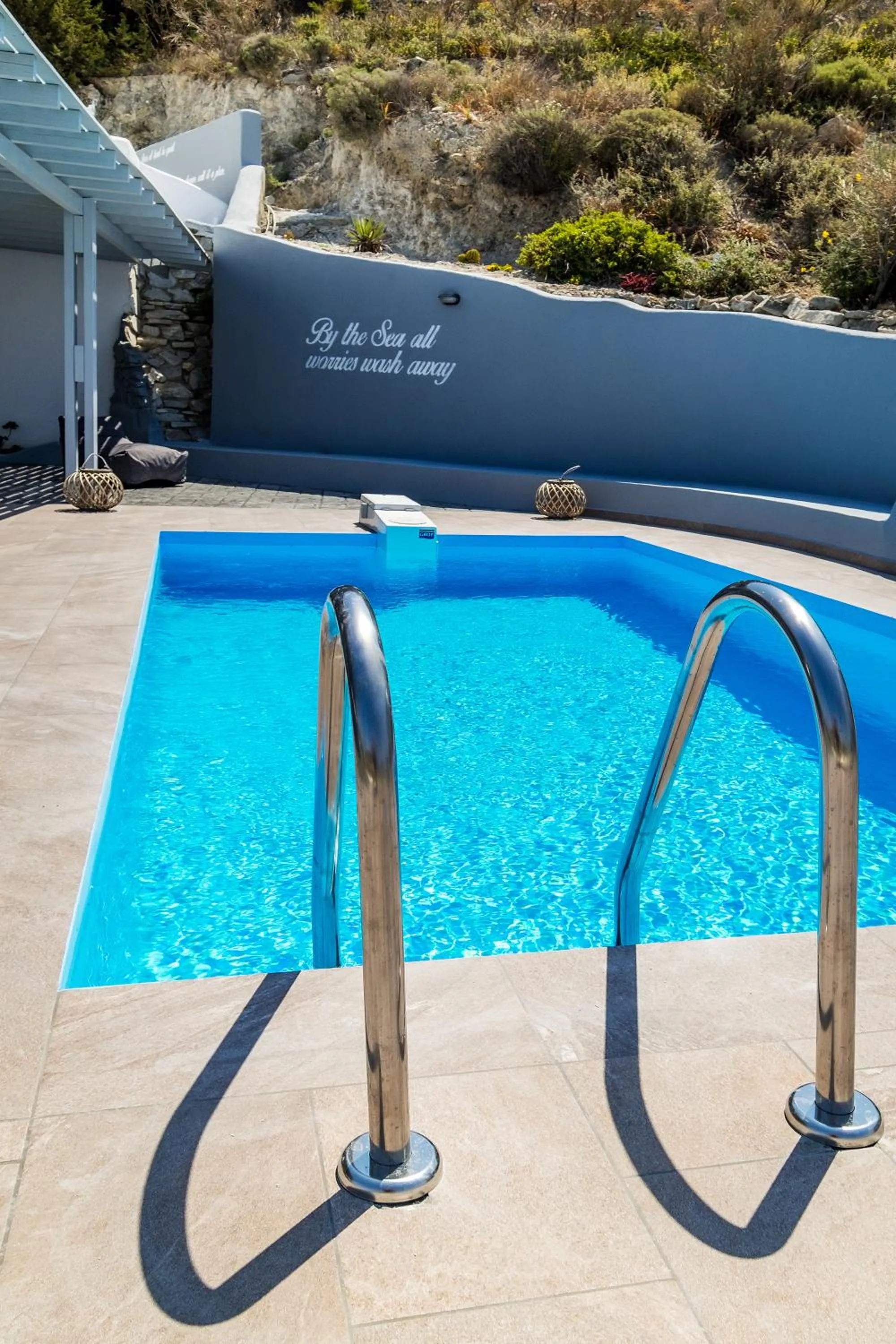 Pool view in Paros Villas Nereids