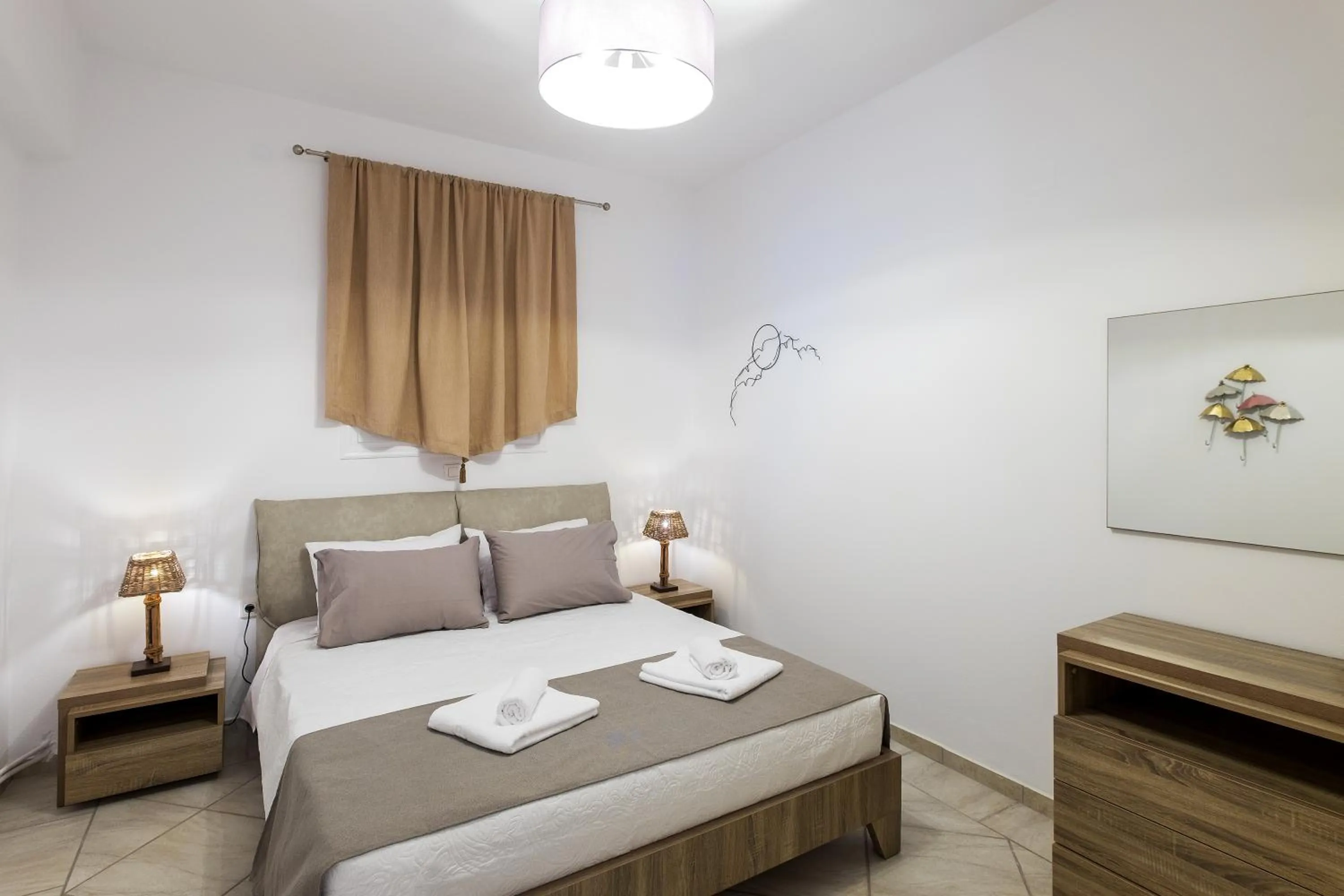 Bed in Paros Villas Nereids