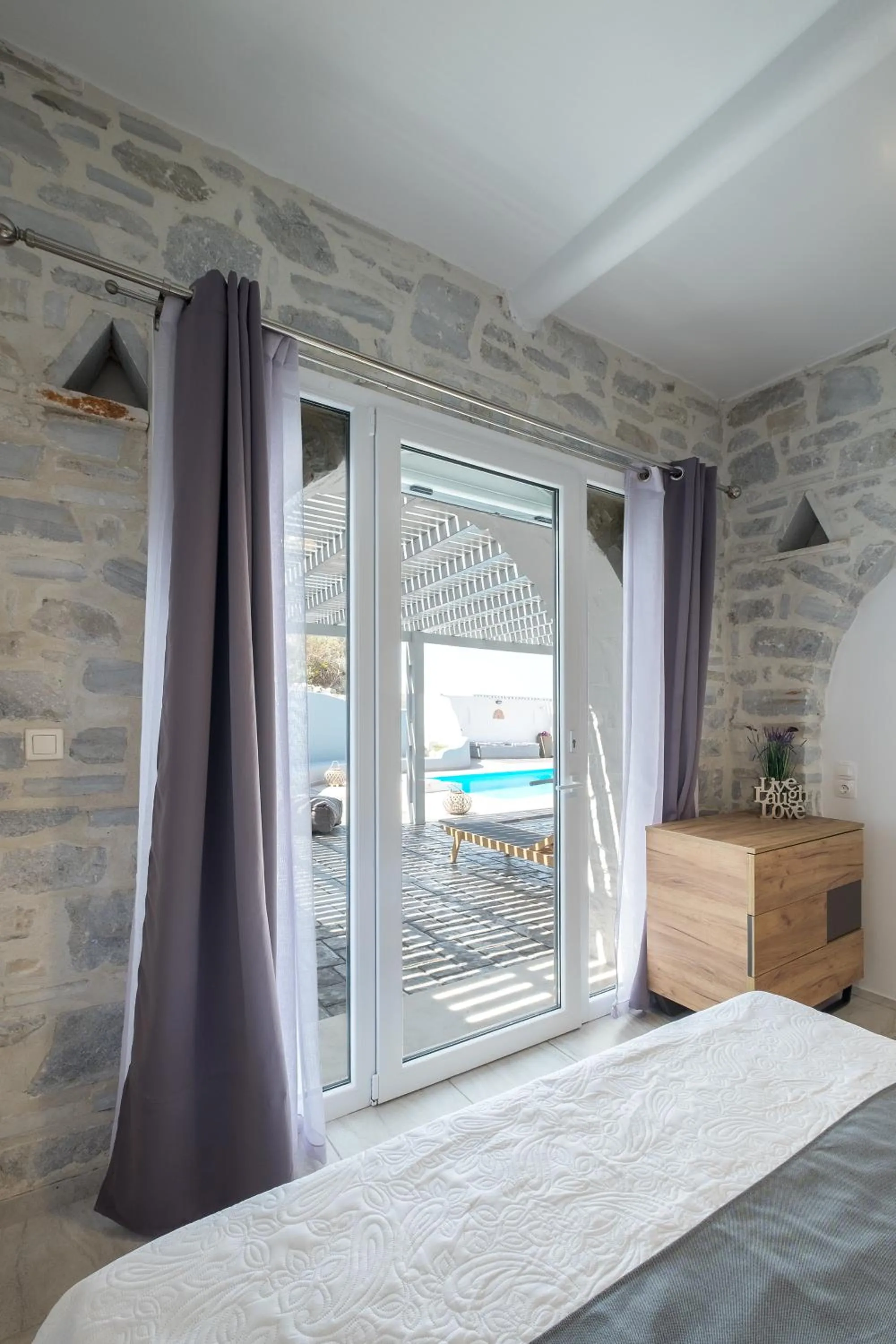 Bed in Paros Villas Nereids