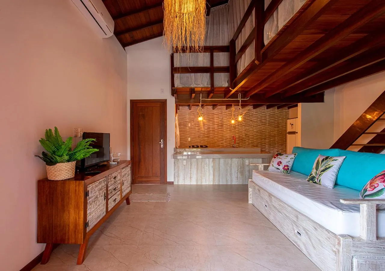 Living room, Bed in Casa Villa Cristian Pé na Areia