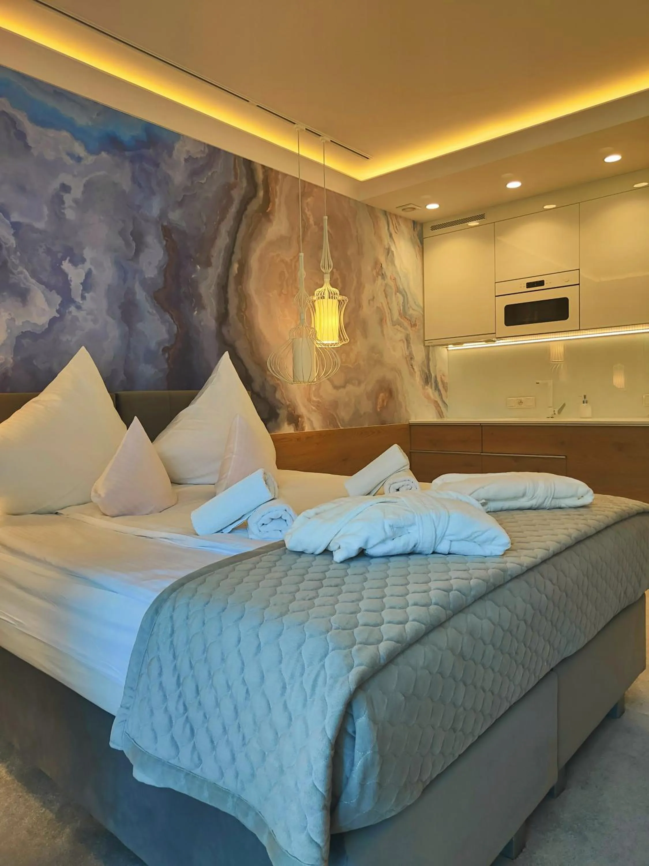 Kitchen or kitchenette, Bed in Dom Wypoczynkowy Oskar Jastrzębia Góra