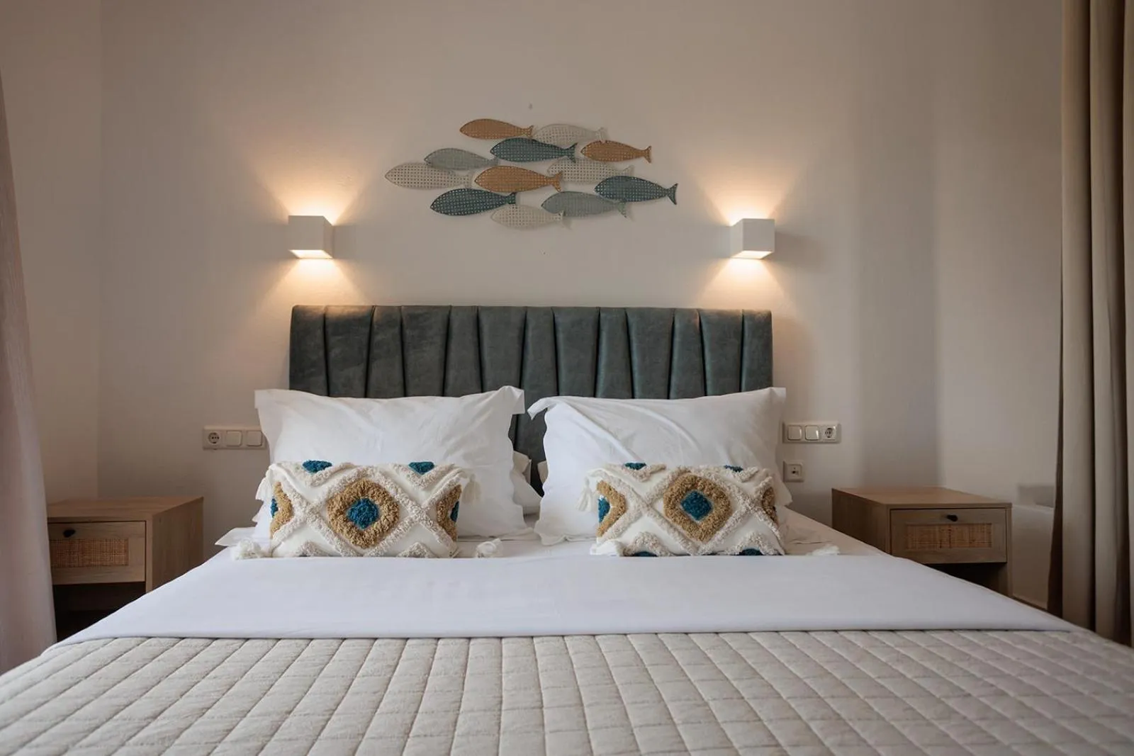 Bedroom, Bed in Anemomilos Beach hotel