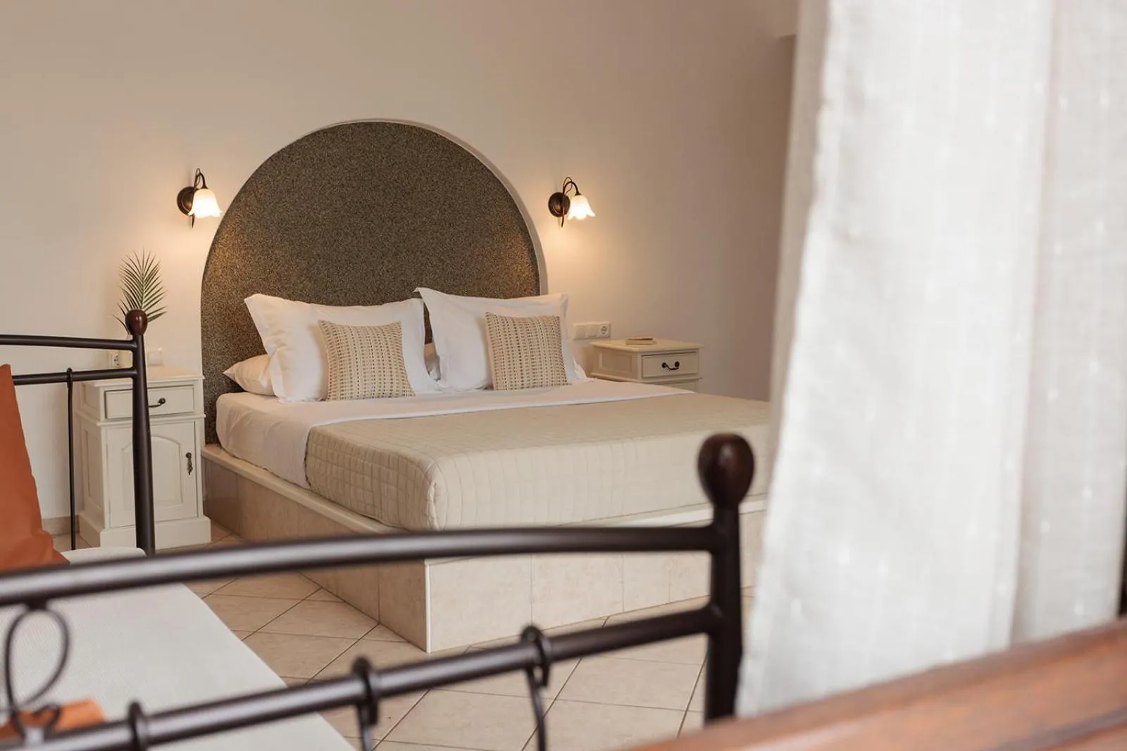 Bedroom, Bed in Anemomilos Beach hotel