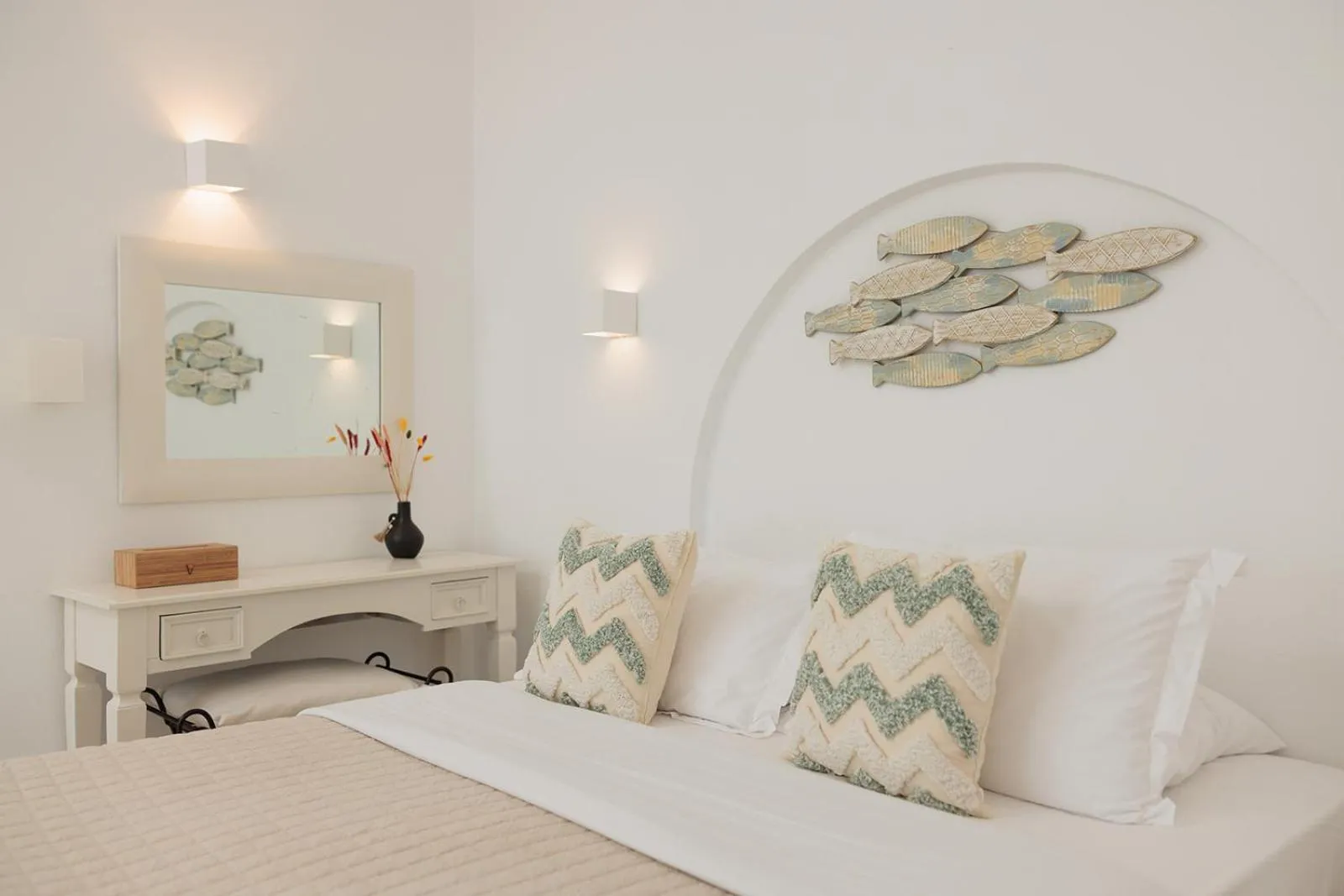 Bedroom, Bed in Anemomilos Beach hotel