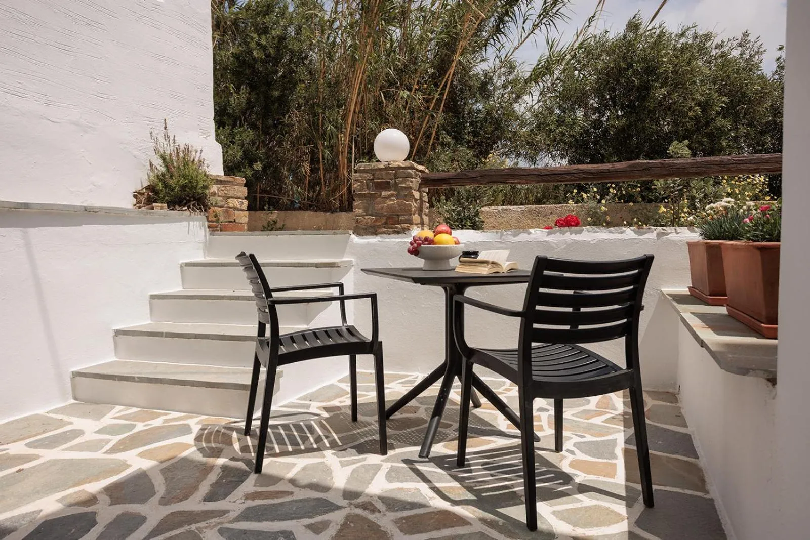 Patio in Anemomilos Beach hotel