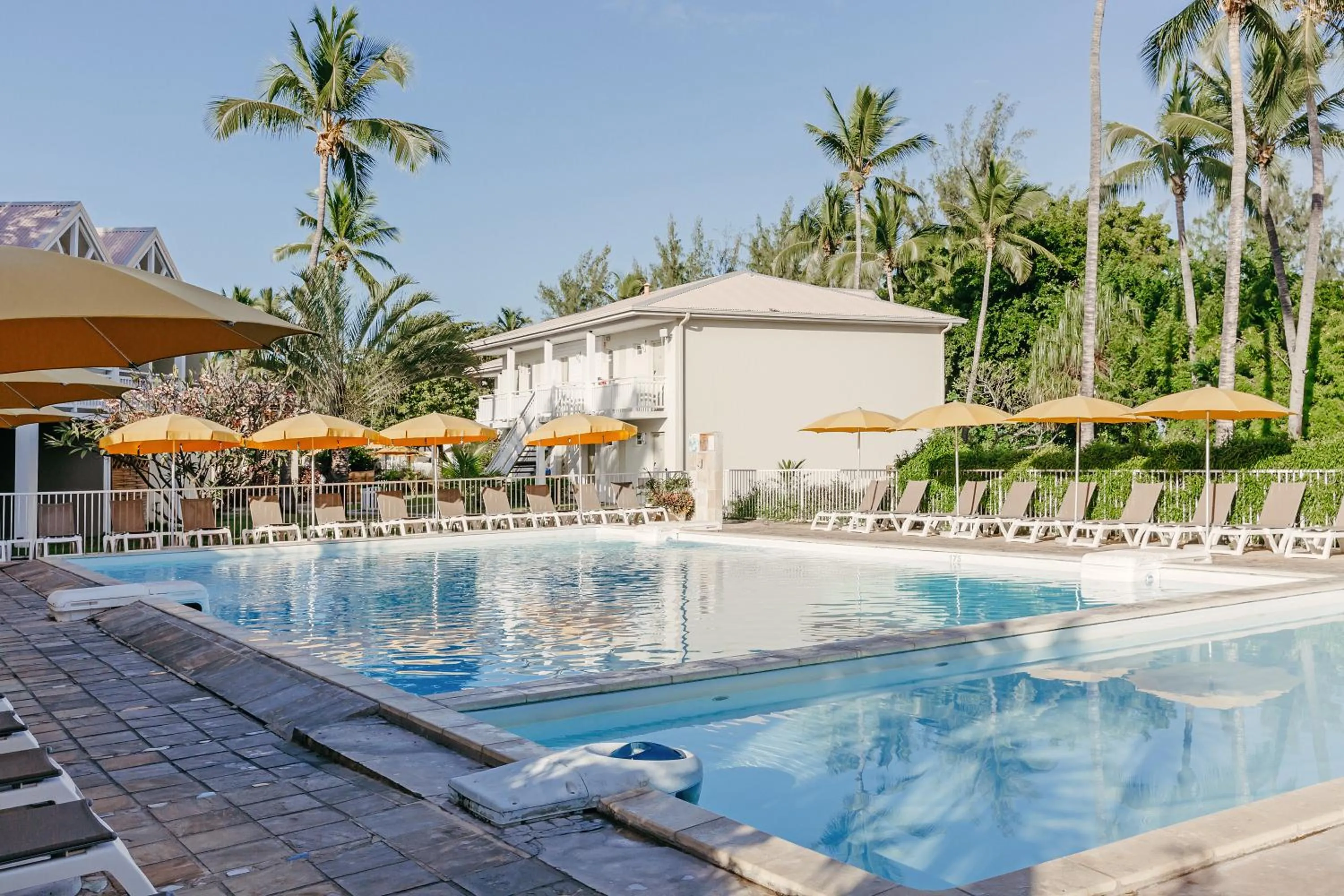 Pool view in Hotel Le Recif, Ile de la Reunion