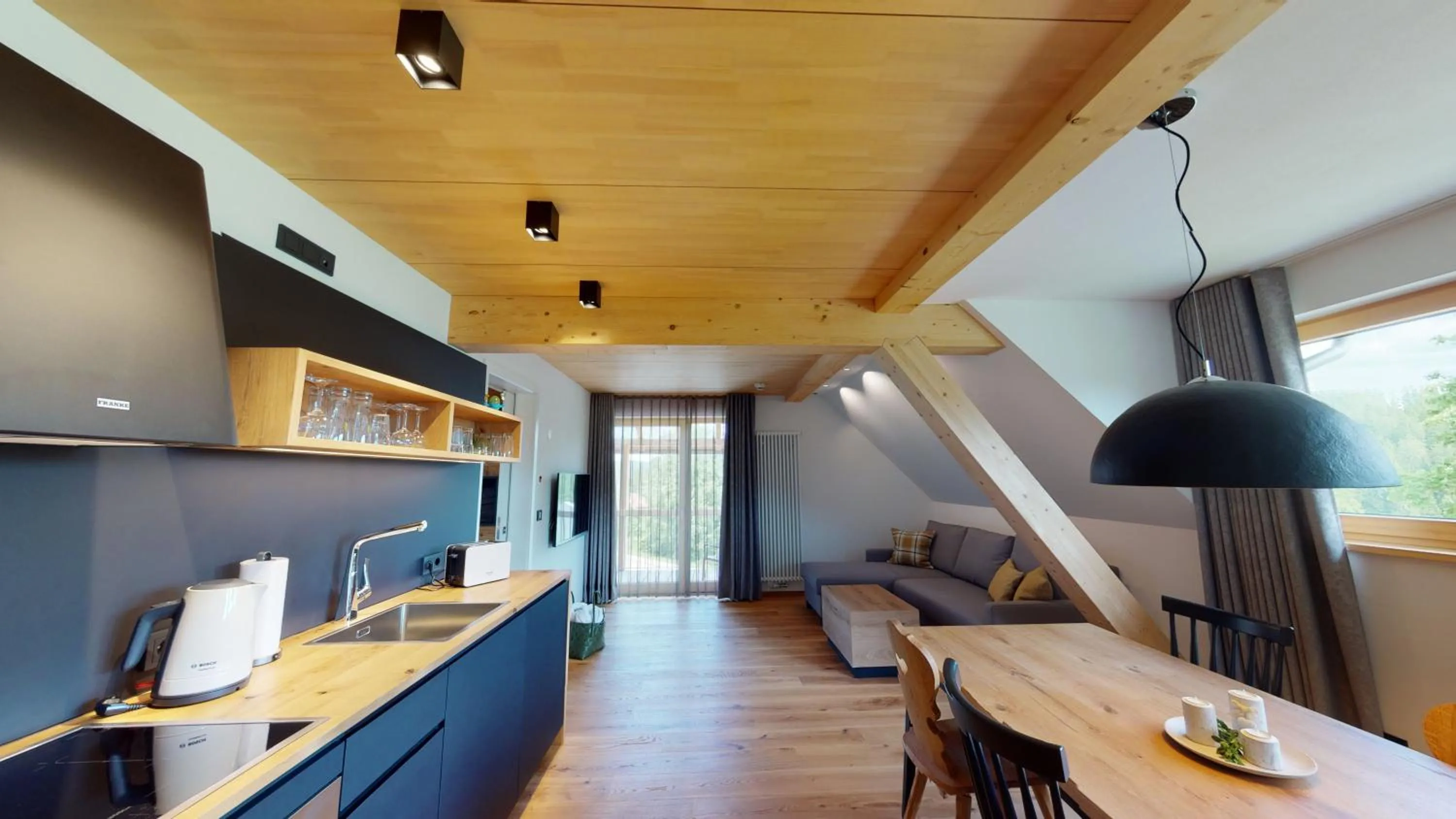 Kitchen or kitchenette in Landhotel und Apartments Sonneck
