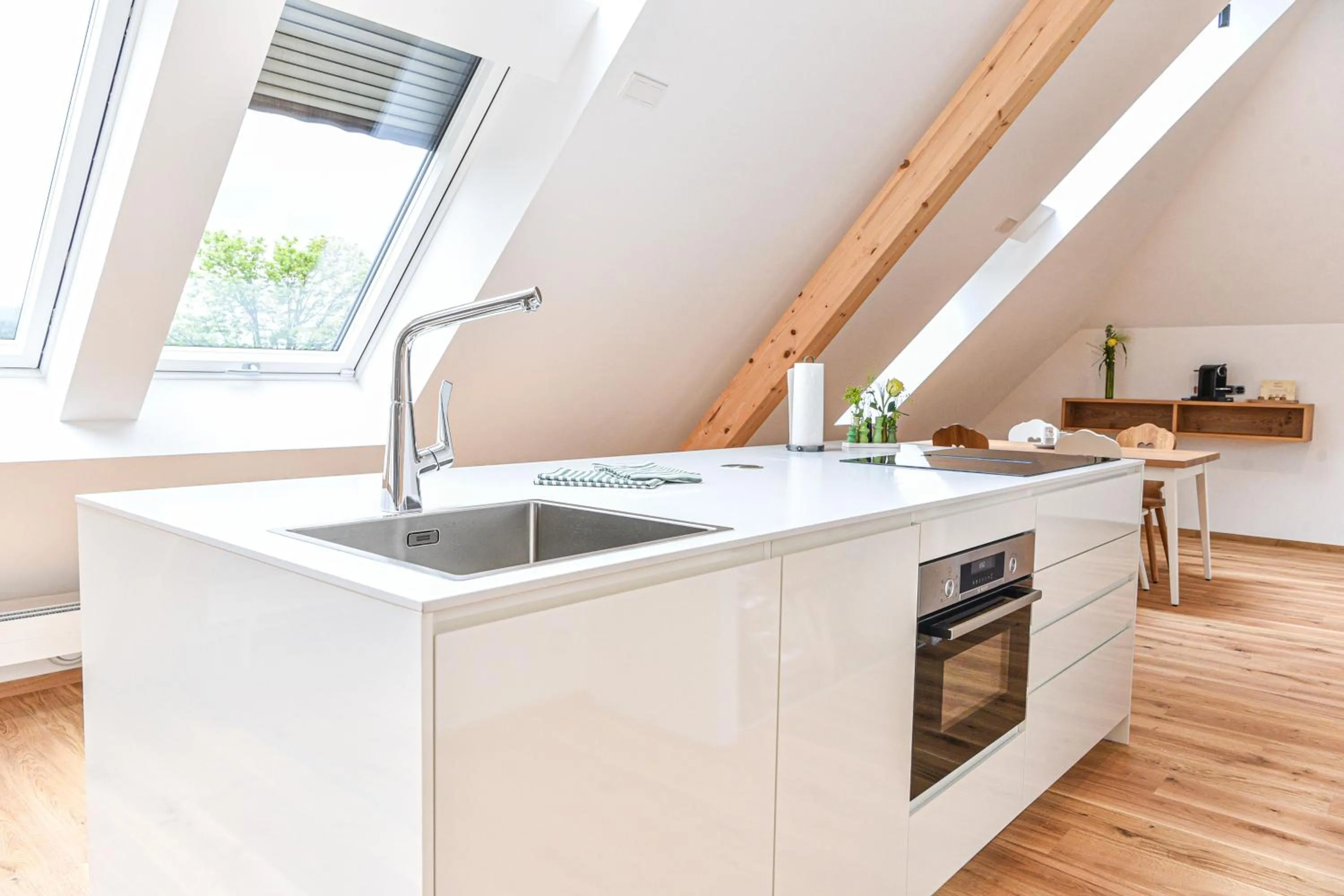 Kitchen or kitchenette in Landhotel und Apartments Sonneck