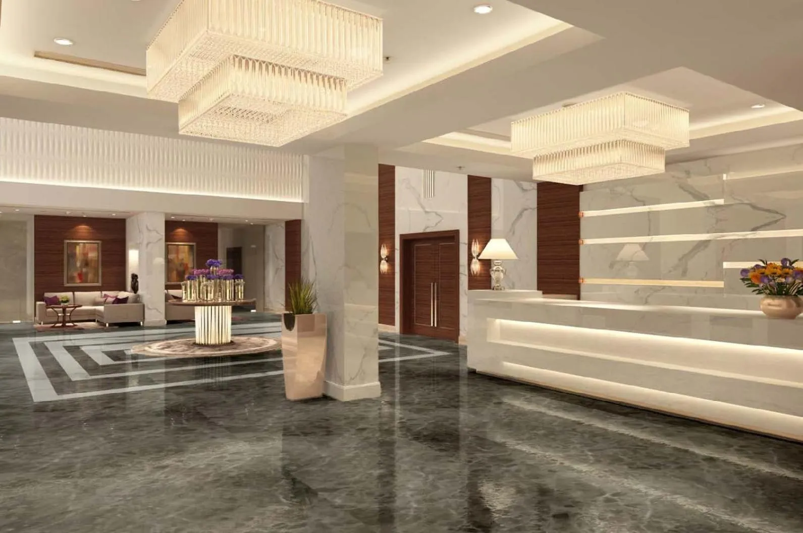 Lobby or reception in Singhania Sarovar Portico