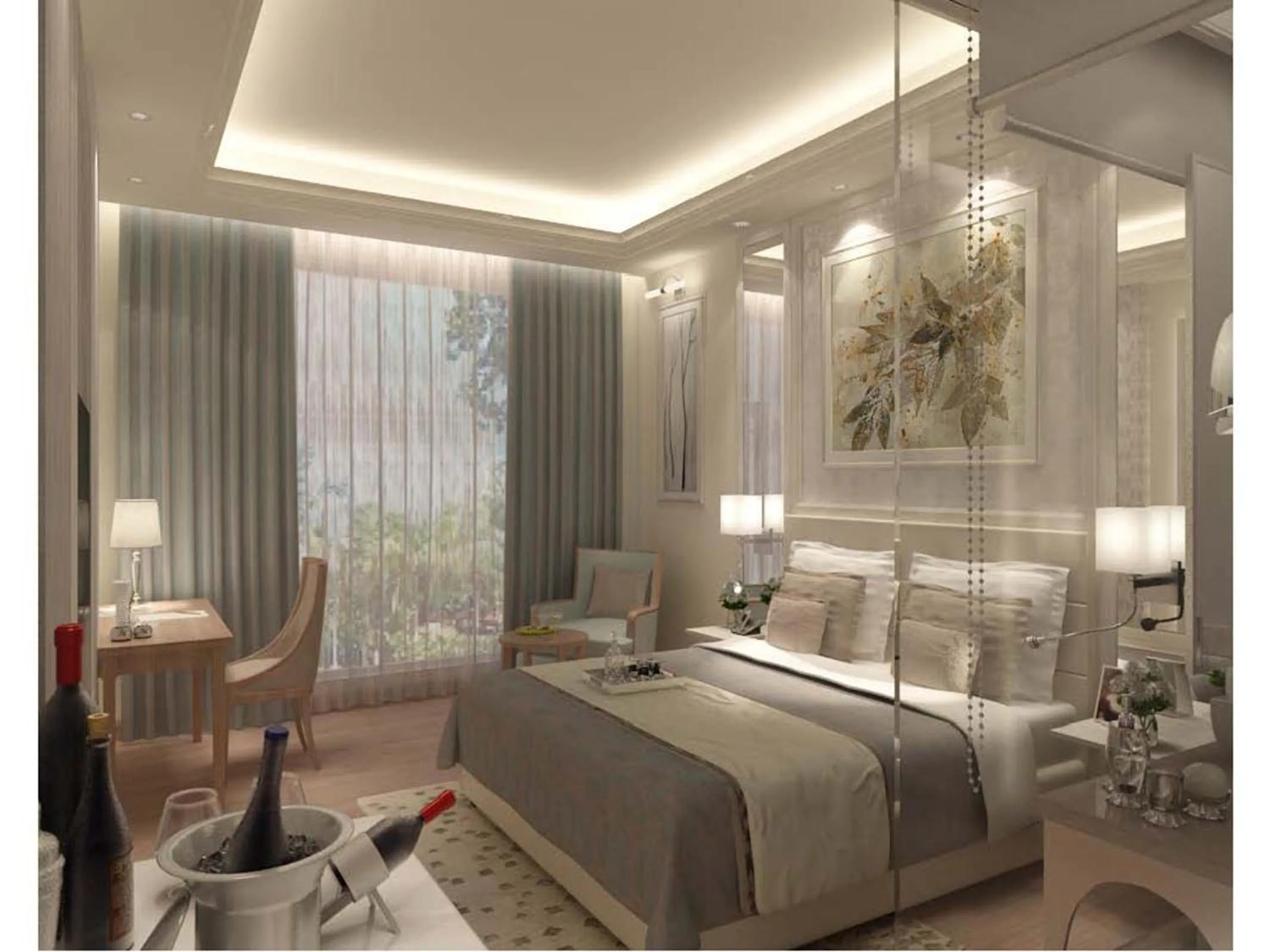 Bed in Singhania Sarovar Portico