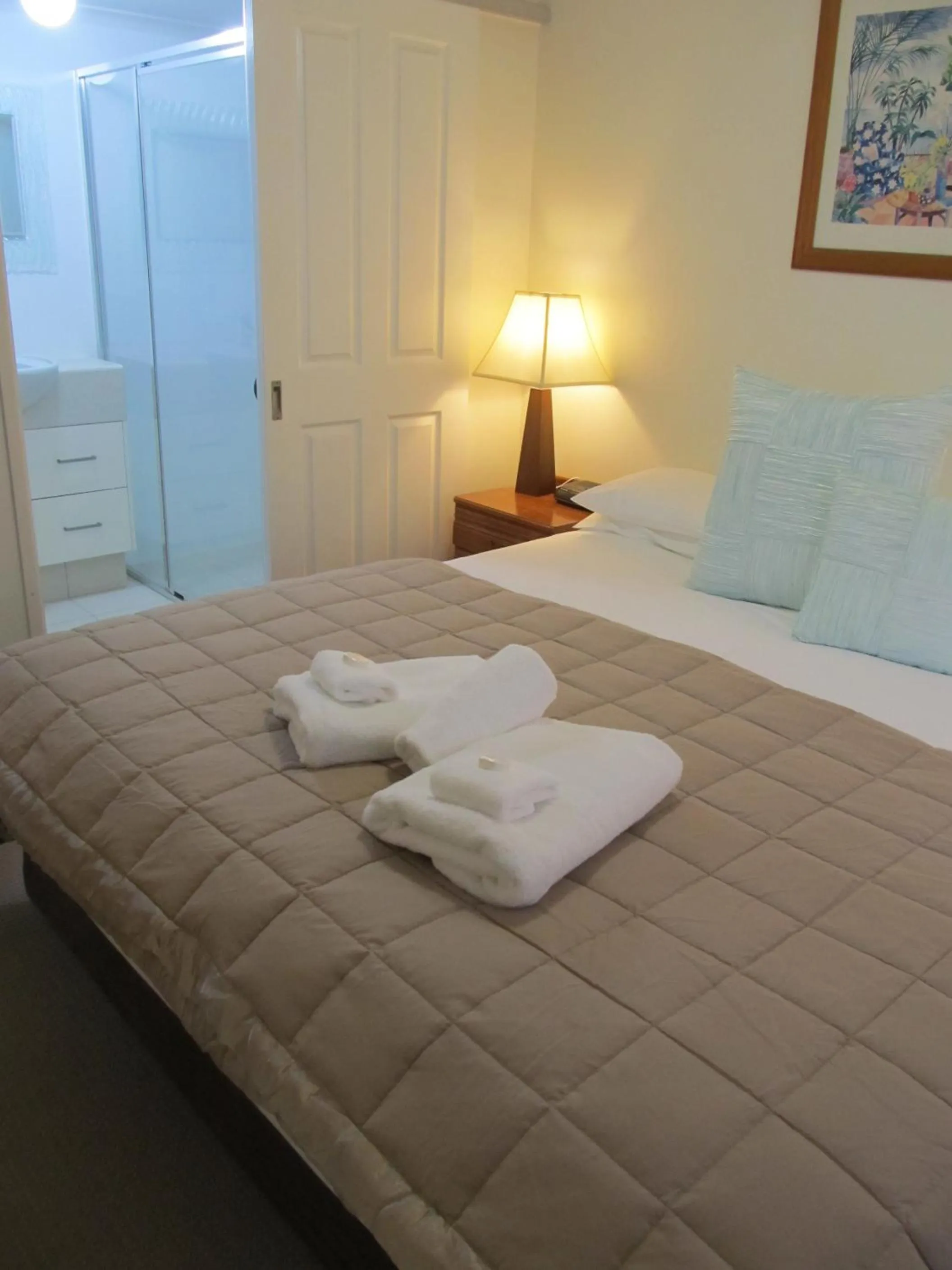 Decorative detail, Bed in Costa D'Ora Holiday Apartments