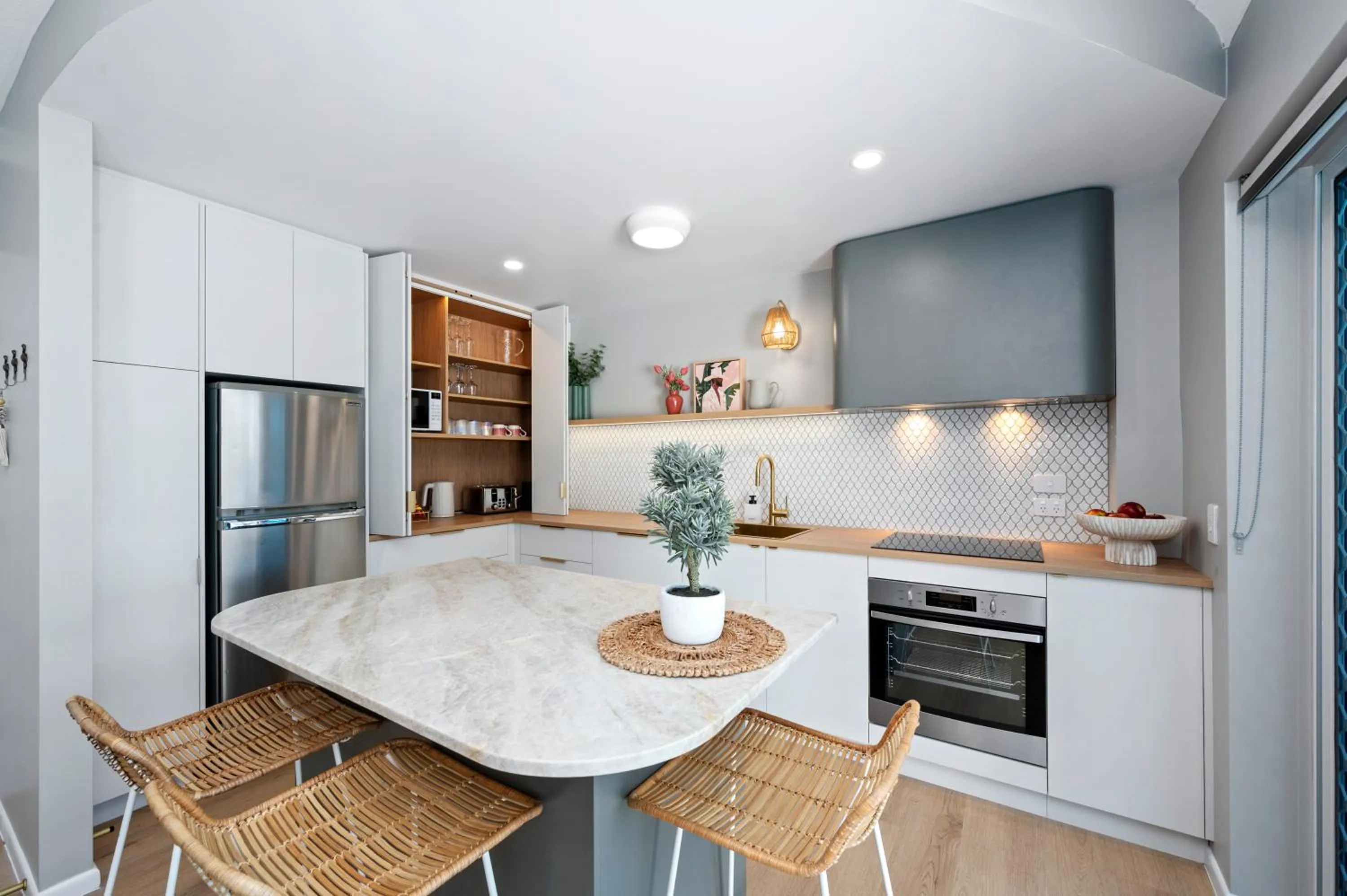 kitchen in Koola Beach Apartments Bargara