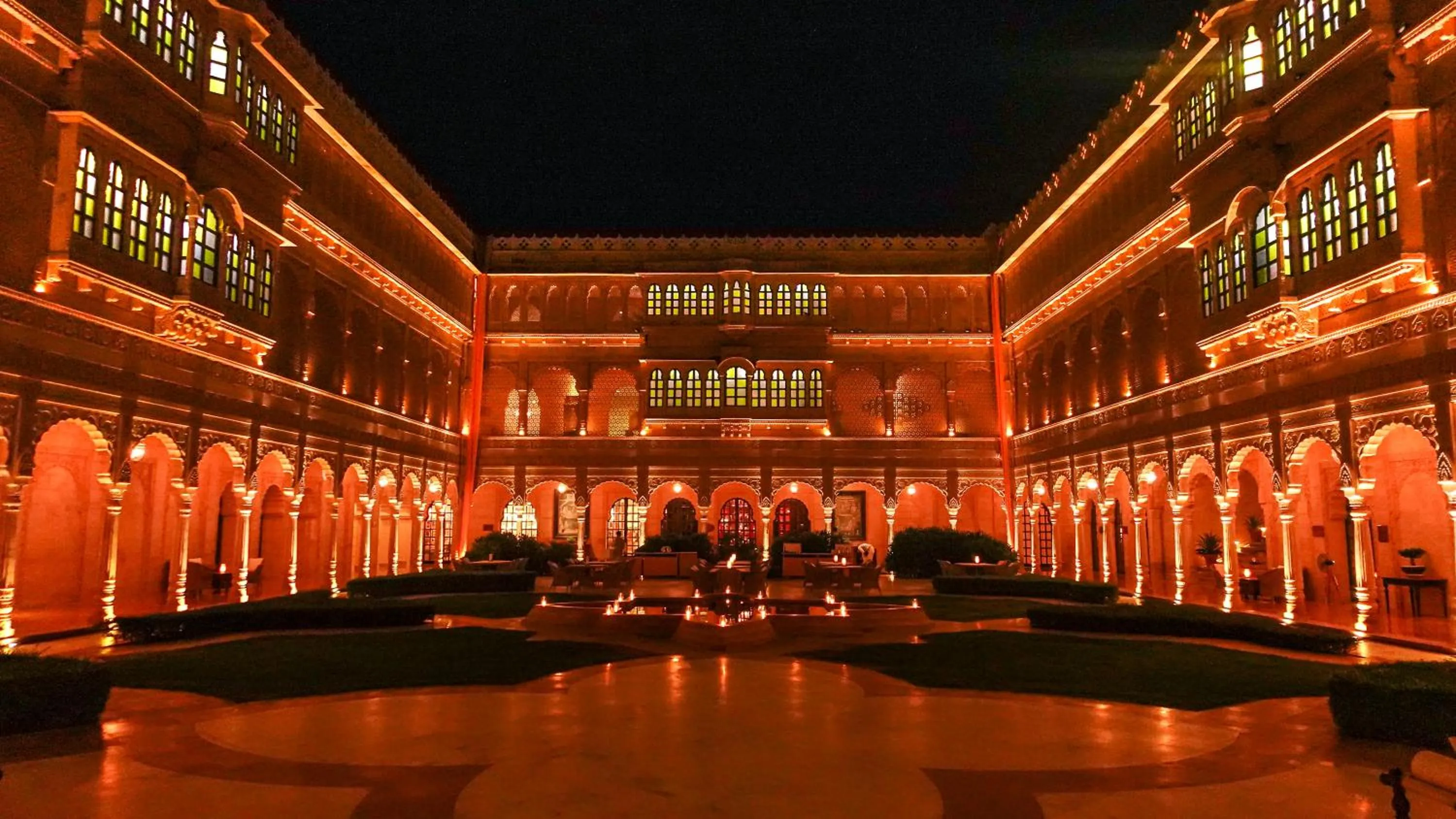 Inner courtyard view in Suryagarh Jaisalmer