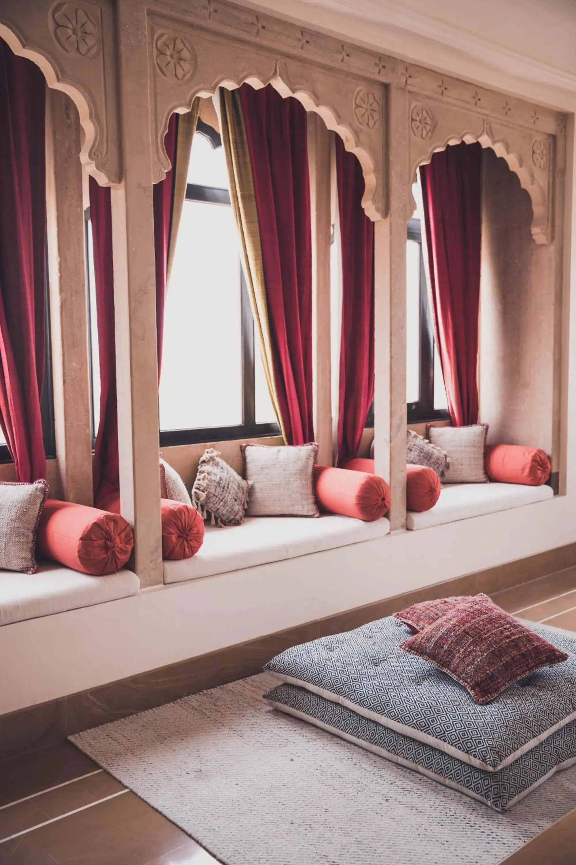 Seating area, Bed in Suryagarh Jaisalmer Seating area, Bed in Suryagarh Jaisalmer