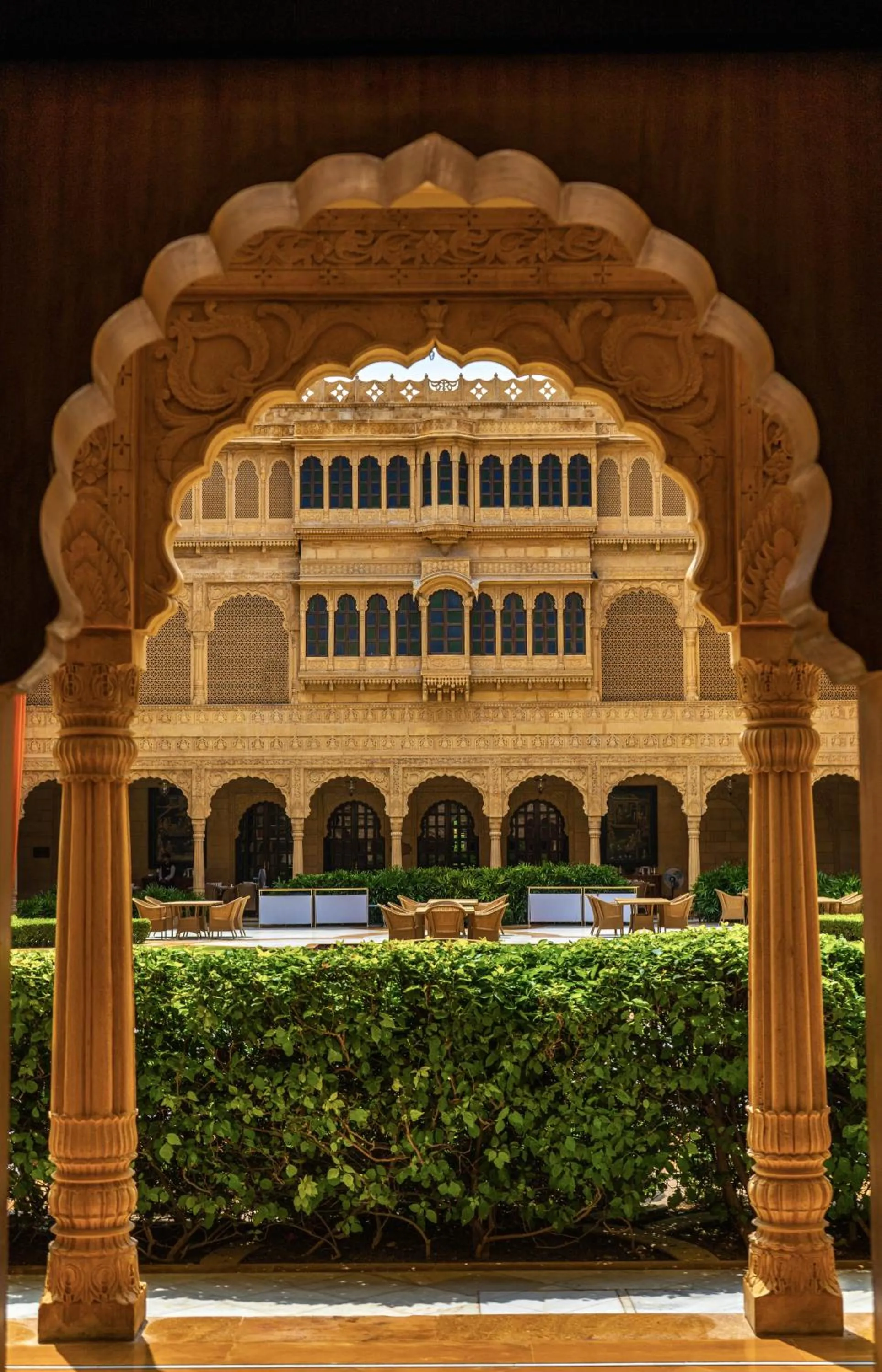 Inner courtyard view in Suryagarh Jaisalmer