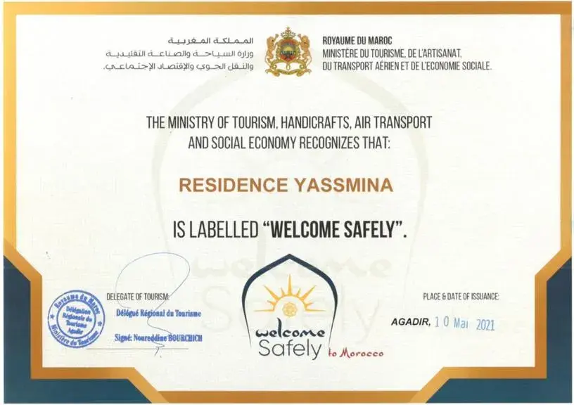 Logo/Certificate/Sign in Residence Yasmina Agadir